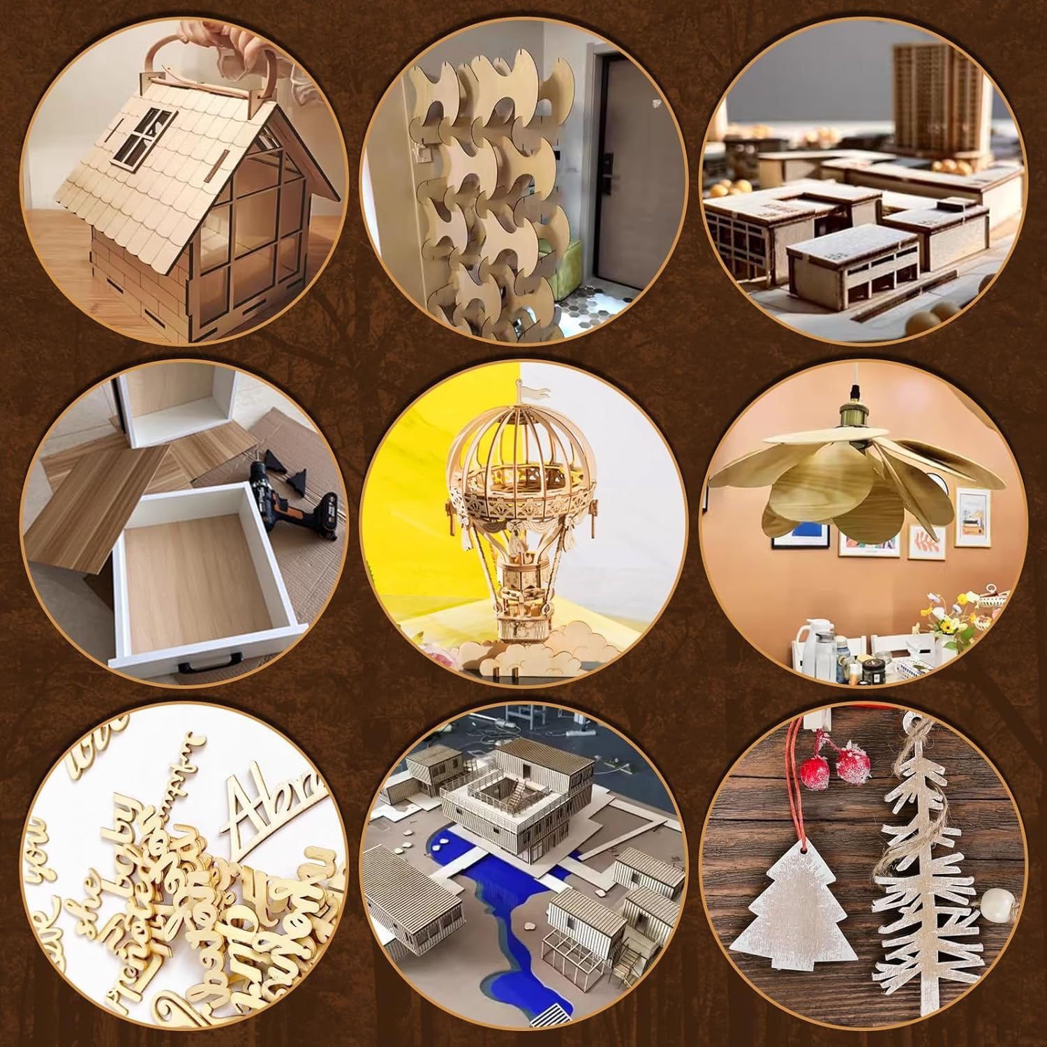 12 Pack 12"X12"X1/8" Basswood Sheets 3Mm Basswood Plywood,Craft Wood Balsa Wood,For DIY Ornaments and Model Engraving, Wood Burning, Architectural Models, Drawing、Wood for Laser Cutting