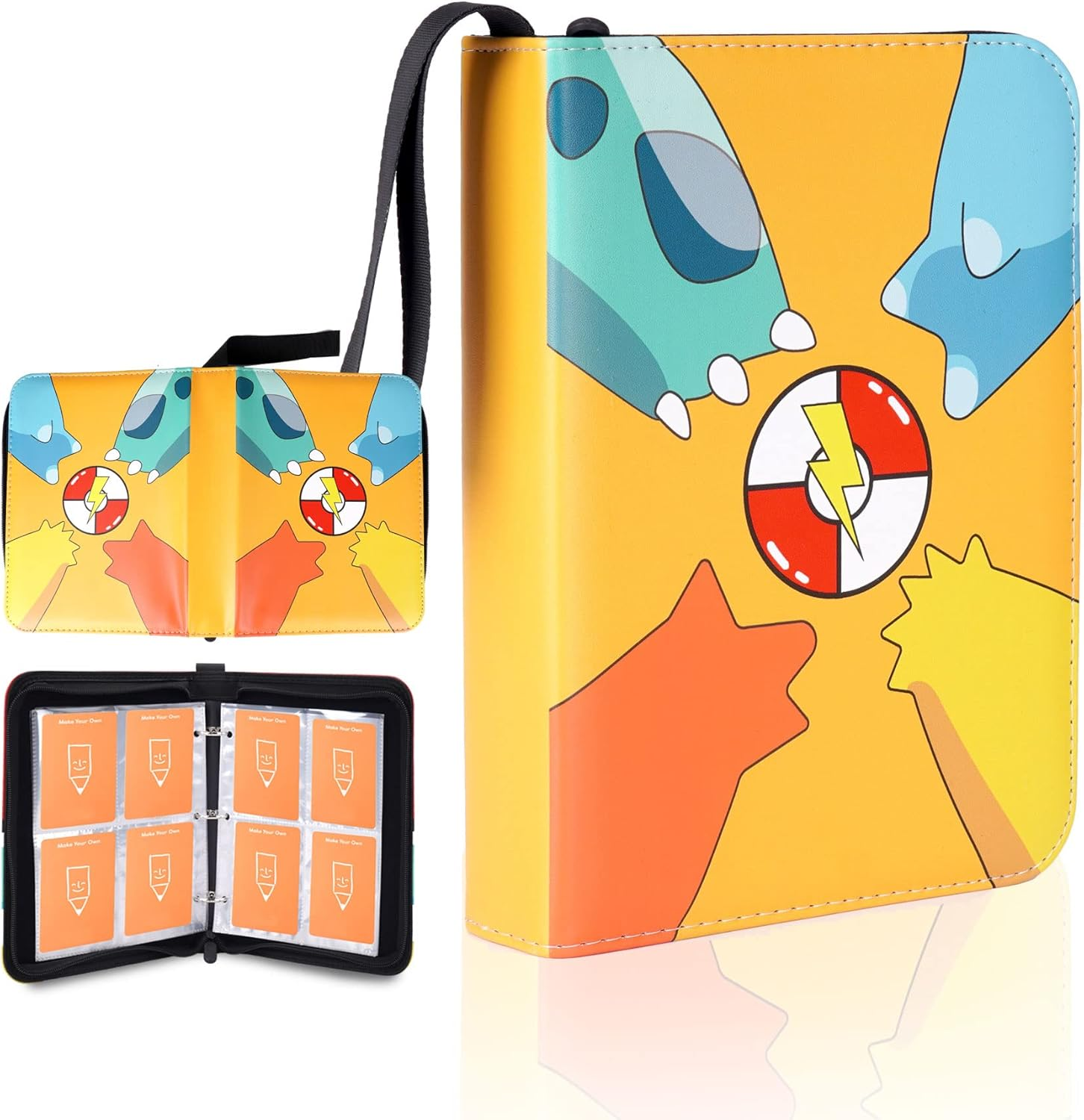 MGZNMTY Card Binder for Yoto Player Cards, Hold up to 96 Cards with Sleeves Binder 4-Pocket, Designed to Yoto Mini Cards Holder for Boys and Girls (Yellow) image number 1