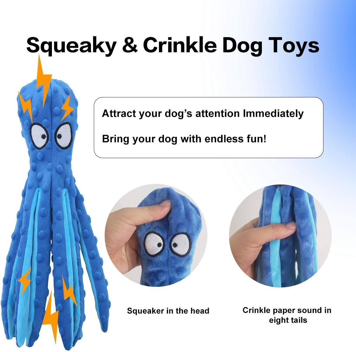 CPYOSN Squeaky Dog Toys, No Stuffing Crinkle Plush Chew Toys for Puppy Teething, Durable Interactive Soft Dog Toys for Small, Medium and Large Dogs image number 6