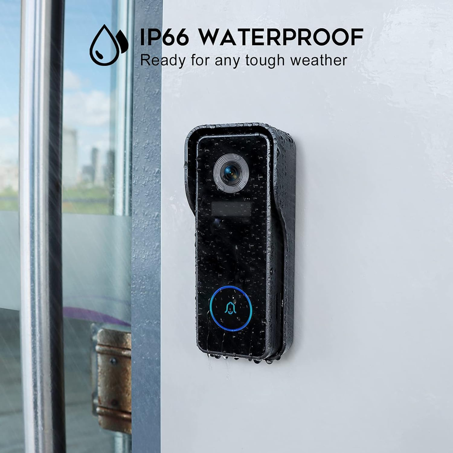 XTU Doorbell Camera with Chime - No Subscribe Video Doorbell - Two-Way Audio - PIR Motion Detection - IP66 Waterproof - Anti-Theft Alarm - Night Vision - 2.4Ghz Wi-Fi - Sd/Cloud Storage image number 2