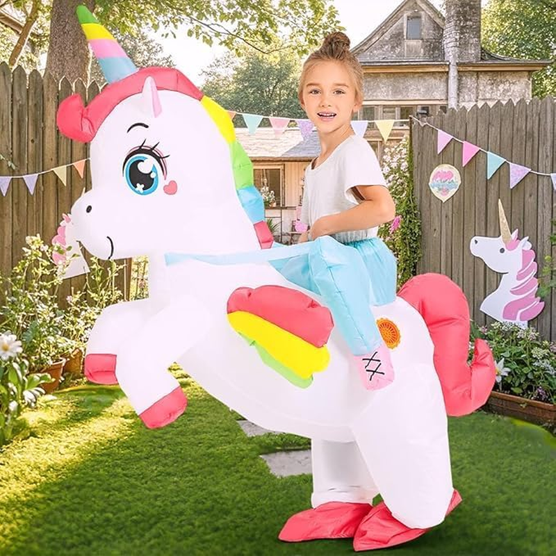 Inflatable Unicorn Costume for Funny Inflatable Costume for Men Women Blow up Costume Halloween Party Cosplay image number 3