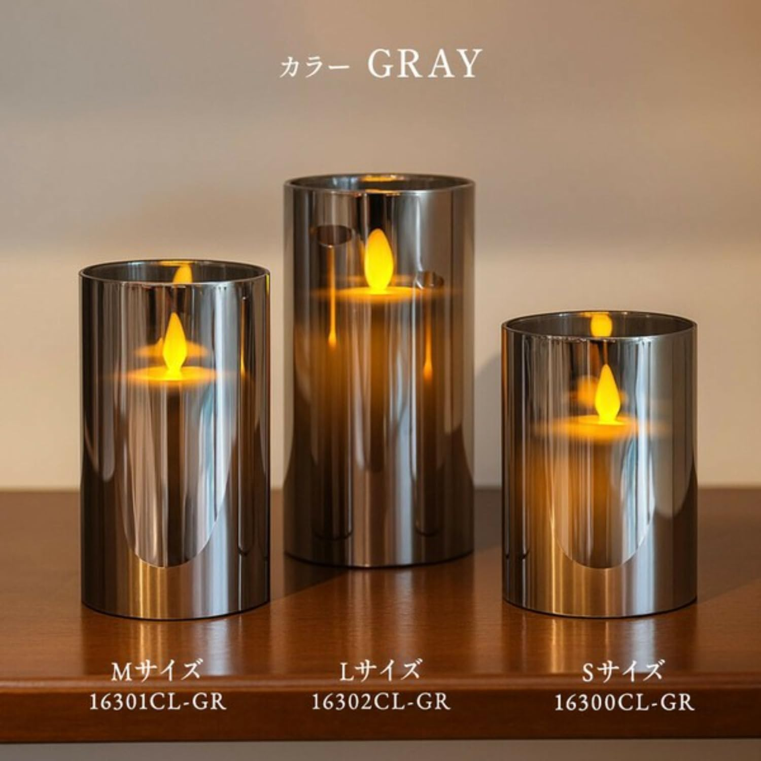 Vivienne 16300CL-GR LED Candle, 3.0 X 3.9 Inches (7.5 X 10 Cm), Gray image number 5