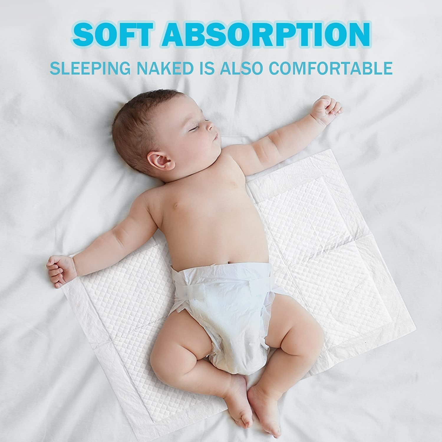 Baby Disposable Changing Pad, 50 Pack Soft Non-Woven Fabric Breathable Waterproof Underpads, Portable Leak-Proof Mattress Protector, Incontinence Bed Pads image number 6