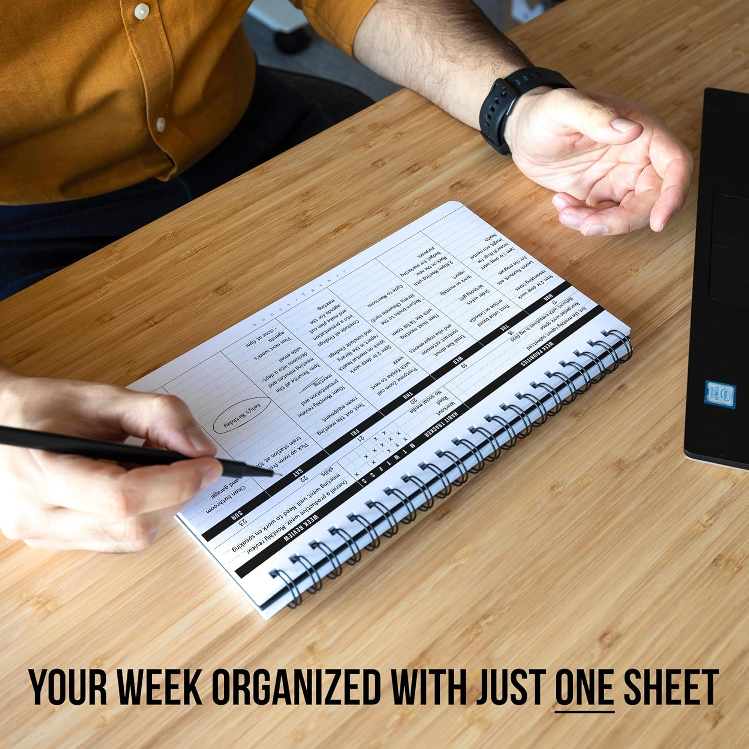 2026 Weekly Planner | Undated Daily Monthly Productivity Pad with Habit Tracker, Weekly to Do List & Free Pen | Spiral-Bound Desk Organizer Notepad for Adhd, Work, College & Home | Lasts 1 Full Year image number 5