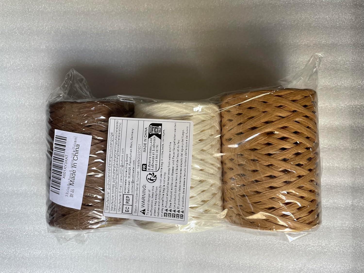 3 Rolls Raffia Paper Ribbon, Naisfei Raffia Paper Ribbon, Natural Raffia Paper Cord, Gift Ribbon Packaging Paper Twine for DIY Crafts Weaving Decoration (110 M/Volume) image number 6