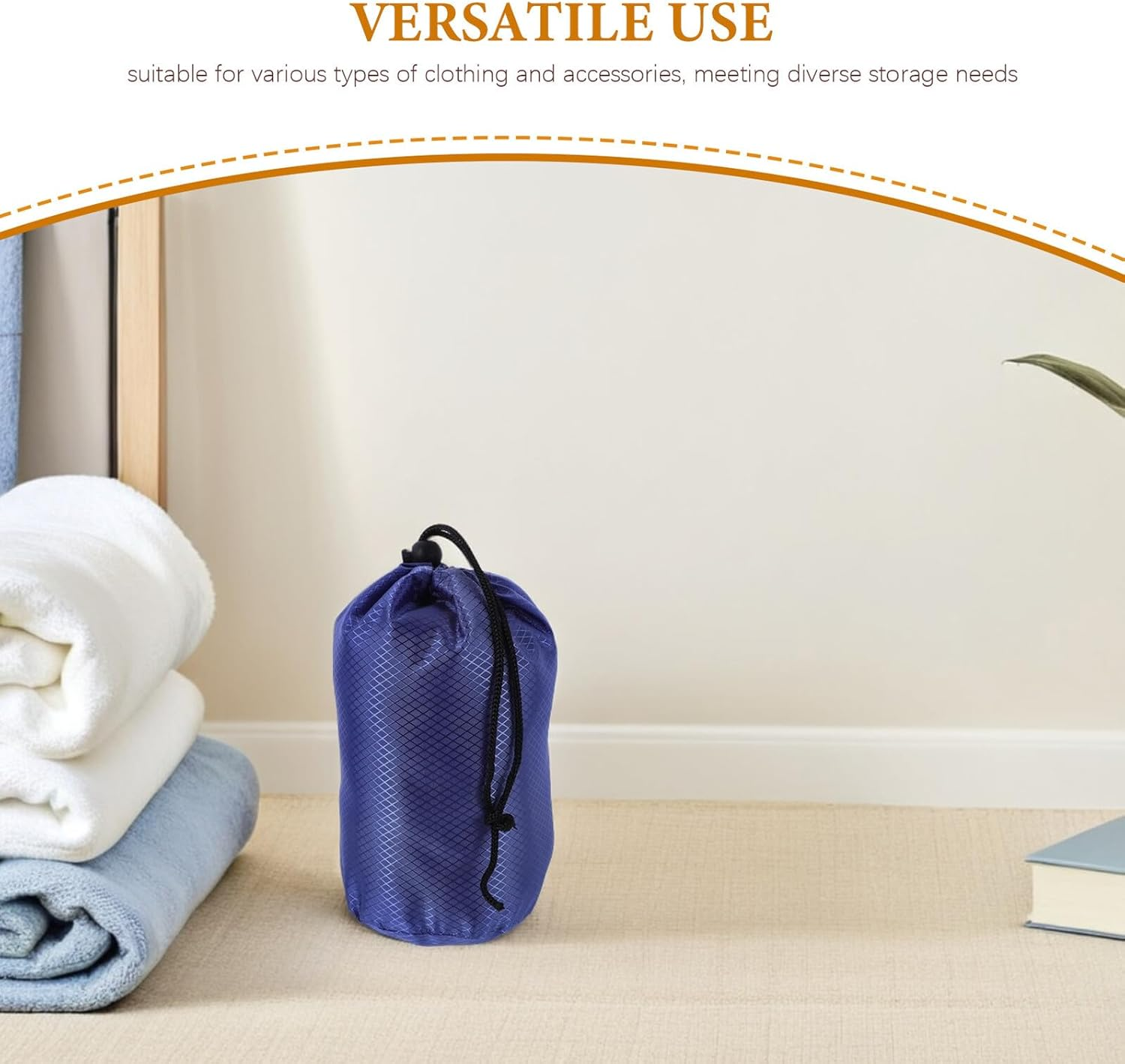 BIUDECO Lightweight Nylon Drawstring Bag for down Jacket Compression Travel Organizer Pouch with Reinforced Stitching Multipurpose Clothing Storage Space-Saving Design for Luggage image number 3