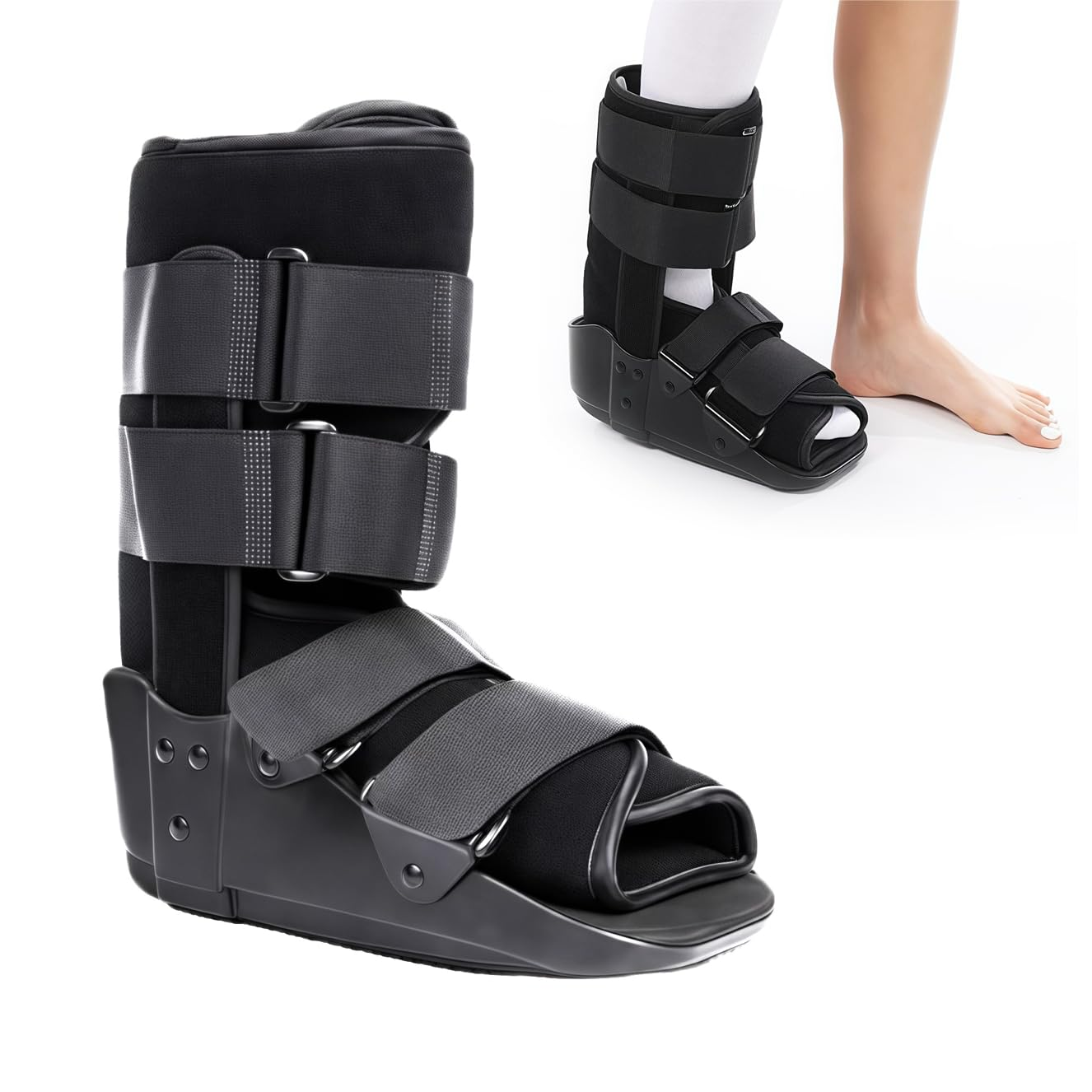 STRONGBERRY Walking Boot - Short Brace Fracture Walker Boot for Fractured Foot, Sprained Ankle, Achilles Tendon Injury (M-27Cm) image number 6