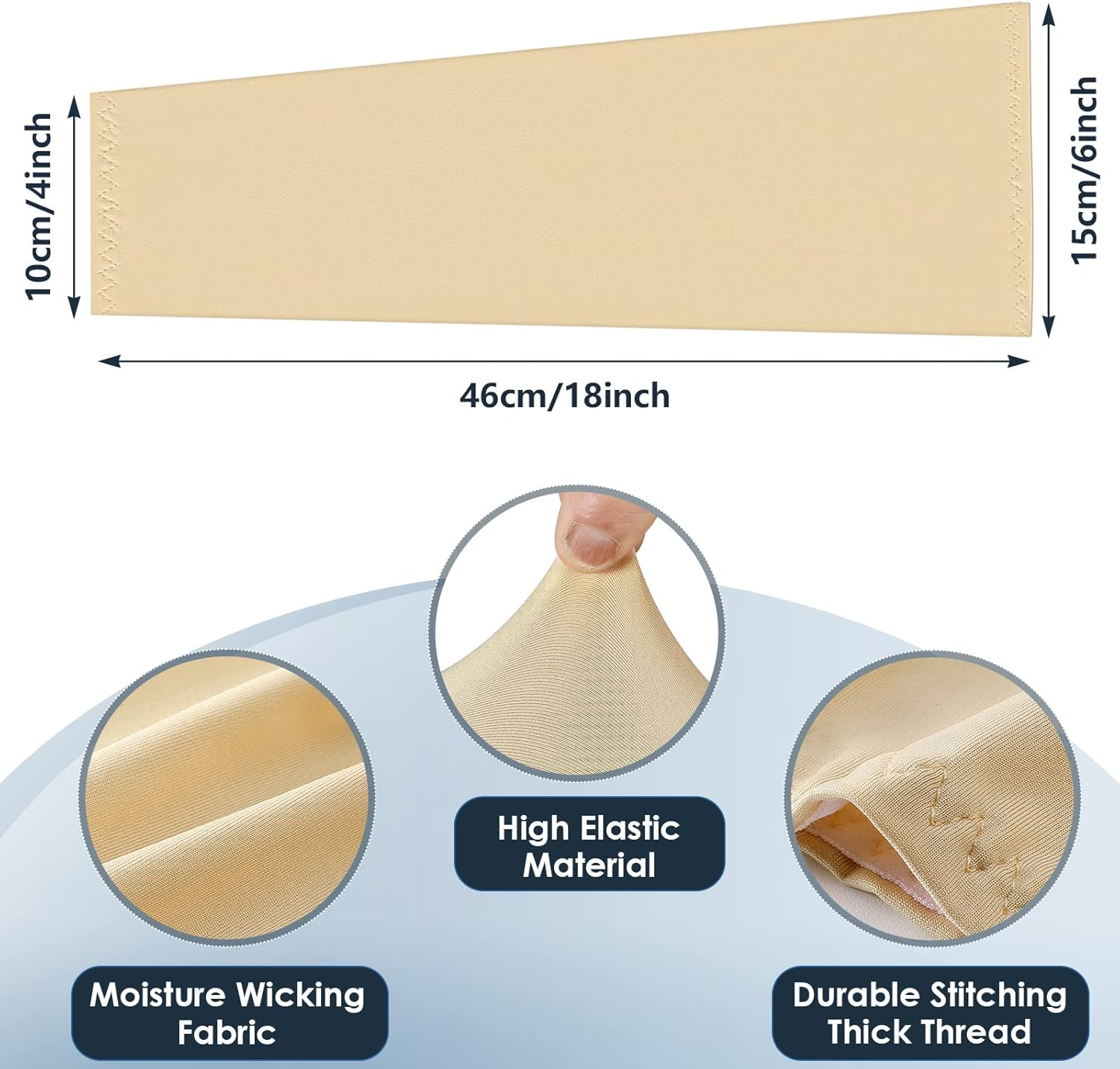 4 Pair plus Size Arm Sleeves UV Protection Sun Sleeves Arm Compression Sleeve Oversized Tattoo Sleeve Covers for Women Men - Nude image number 5