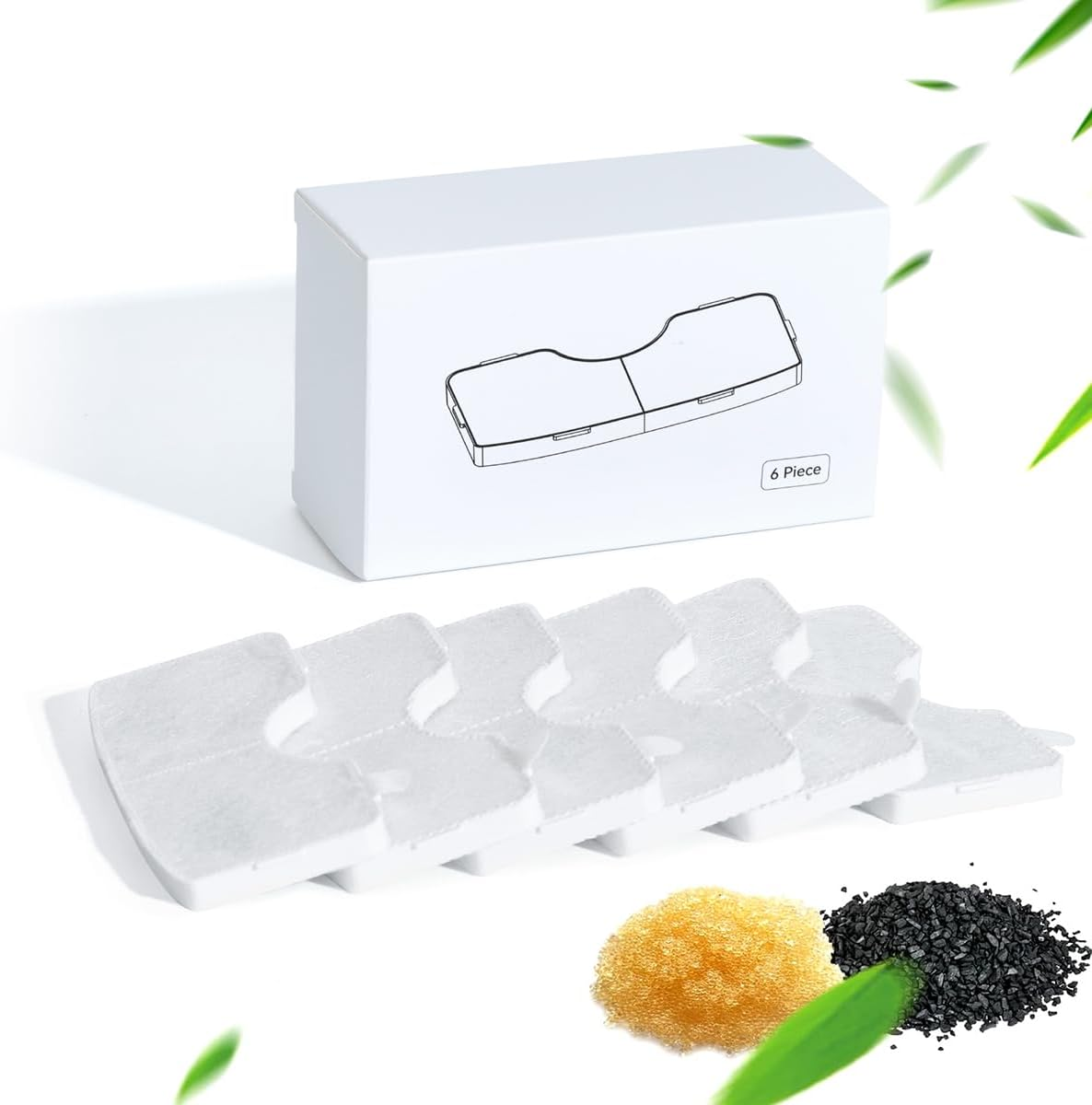 BCBCKEY Pack of 6 Cat Fountain Filter, 3L Cat Fountain Filter, Dog Fountain Filter, Pet Fountain Filter, Filter with Multiple Filter System image number 4