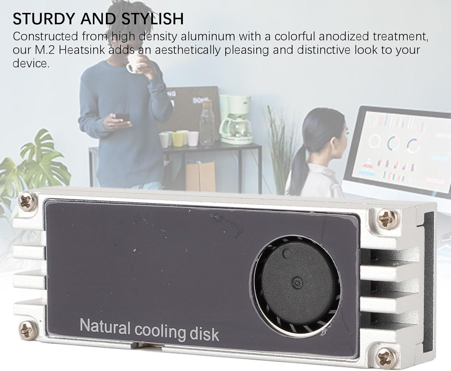 Nvme M.2 Heatsink with Temperature Display, M.2 Nvme 2280 SSD Cooler with Dual Thermal Conductive Silicone Pads, for M.2 Interface 22X80Mm Ssds (Silver) image number 4