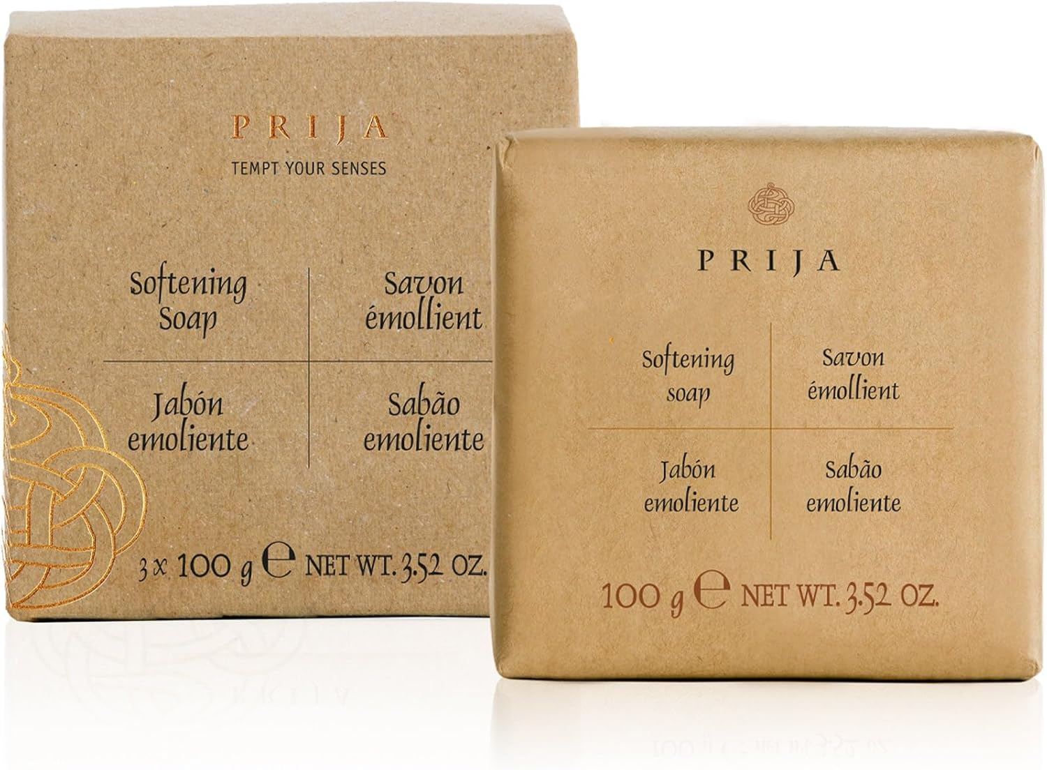 Prija Softening Vegetable Soap Gift Pack for Hand Cleansing and Moisturising, Premium Enriched Hydrating Hand Soap with Vegetable Glycerin in Travel Size 3 X 100G image number 3