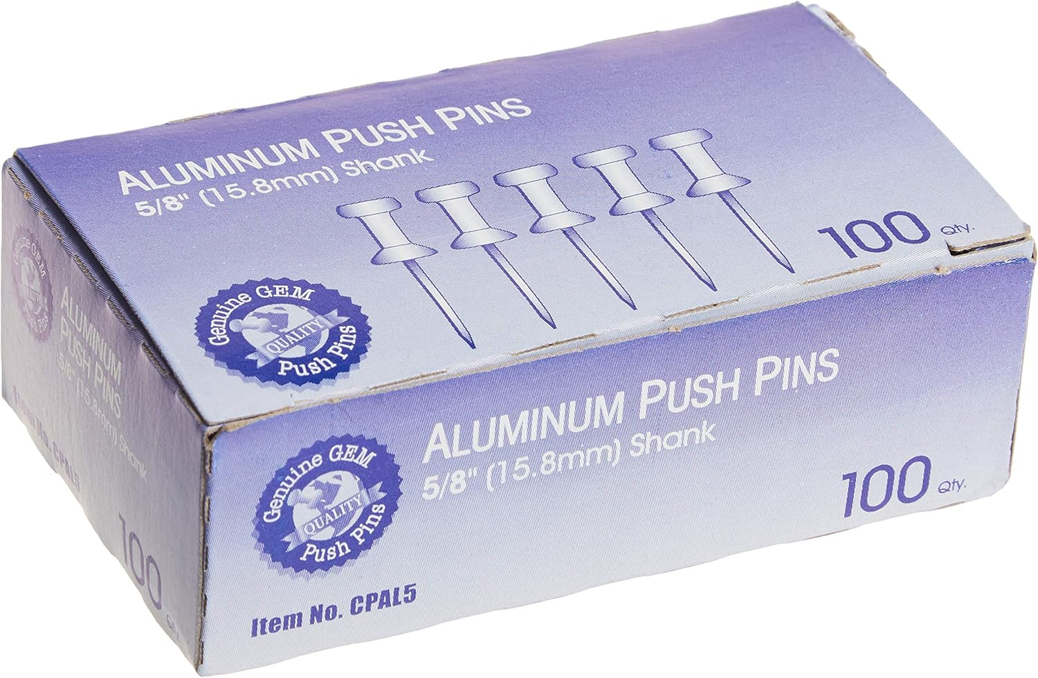 ADVANTUS Aluminum Head Push Pins, Steel 5/8-Inch Point, Silver, 100 per Box (CPAL5) image number 4