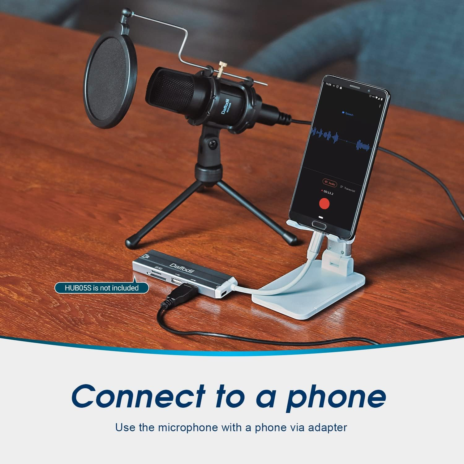 Daffodil MCP200B Condenser Streaming Microphone 3.5Mm Aux Mini Hands-Free Microphone for Mobile Phone,Pc, Camera, Laptop image number 1