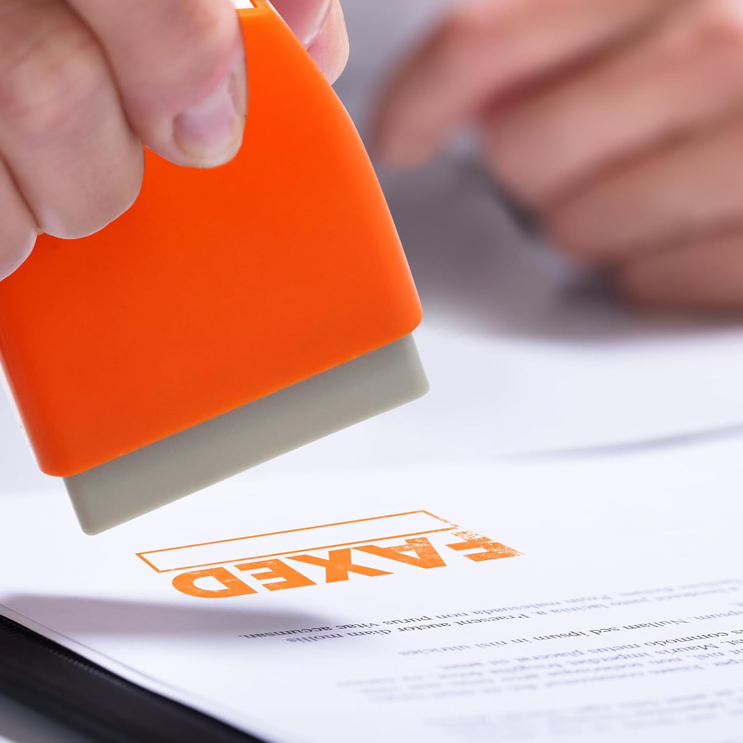 Office Stamp Set Scanned Approved Paid Completed Stamps Self Inking Business Message with Storage Tray for Coworkers Colleague Work Supplies 8Pcs image number 3