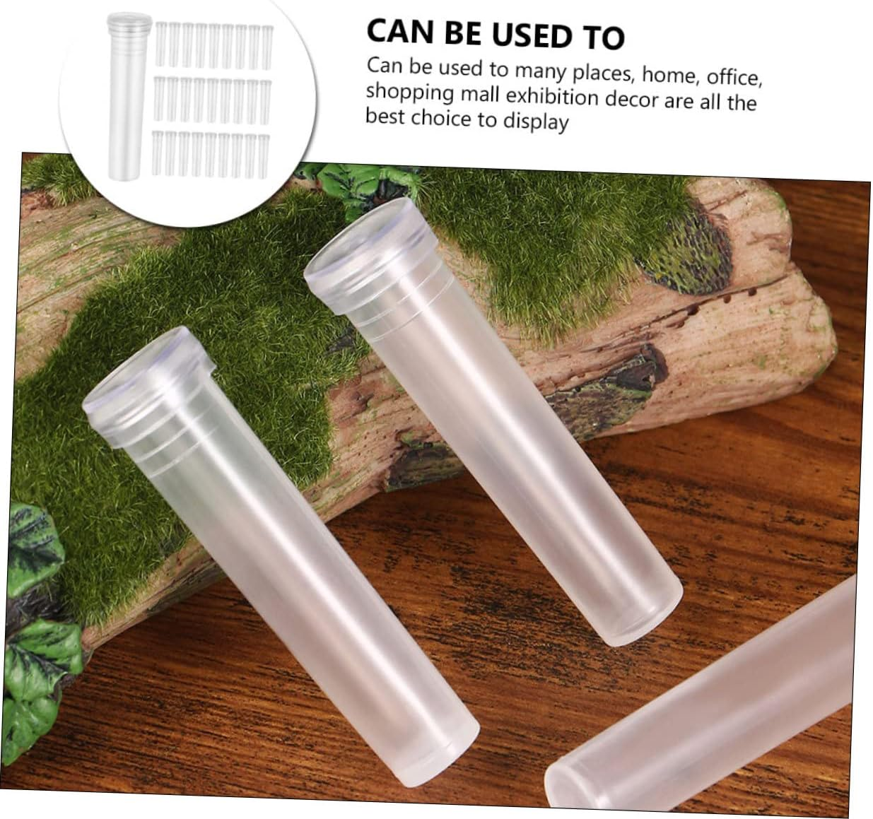 PLAFOPE 100Pcs Hydroponic Plant Tubes Small Flower Vases Food-Grade Plastic Tabletop Decorative Plant Supply for Home Office Gardening image number 3