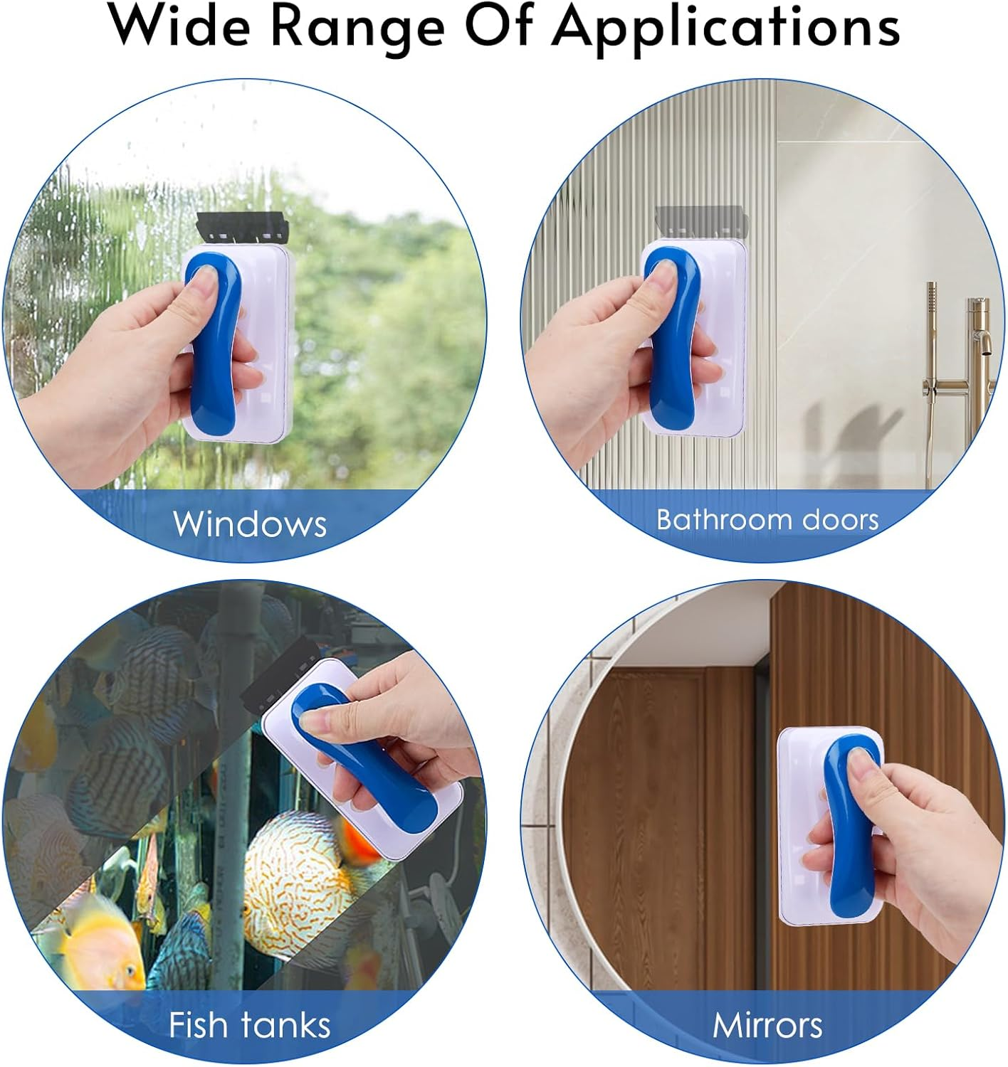 COVVY Magnetic Fish Tank Cleaner Brush,Floating Magnetic Aquarium Fish Tank Glass Algae Scrubber Cleaner Brush Tools for Aquatic Algae Cleaning (M) image number 4