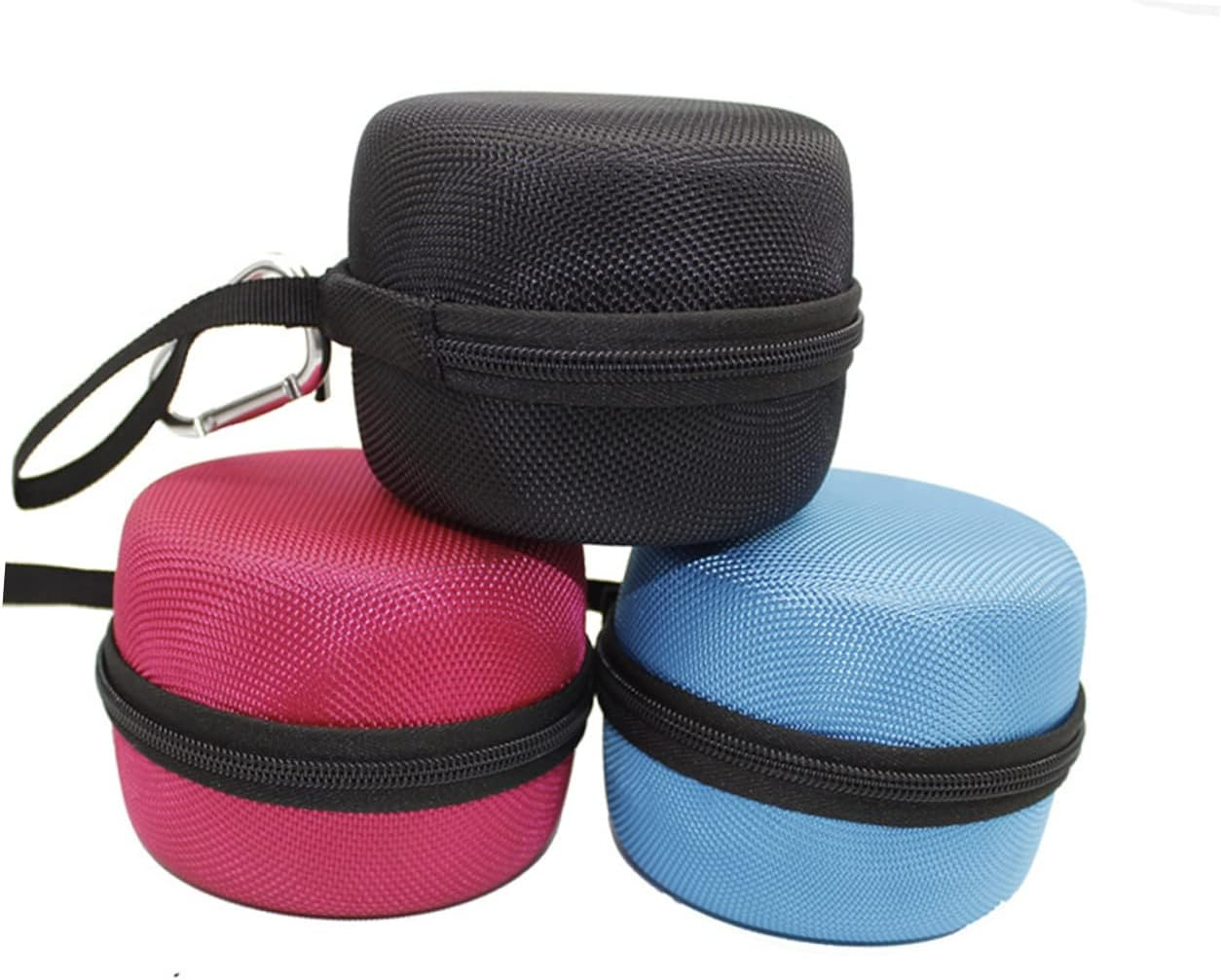 QUMIIRITY Outdoor Portable Speaker Storage Bag with Hook Compact Compression Resistant Design for Travel Hiking Camping Includes Detachable Carabiner Cable Organization Red Random Color - Rosy image number 4