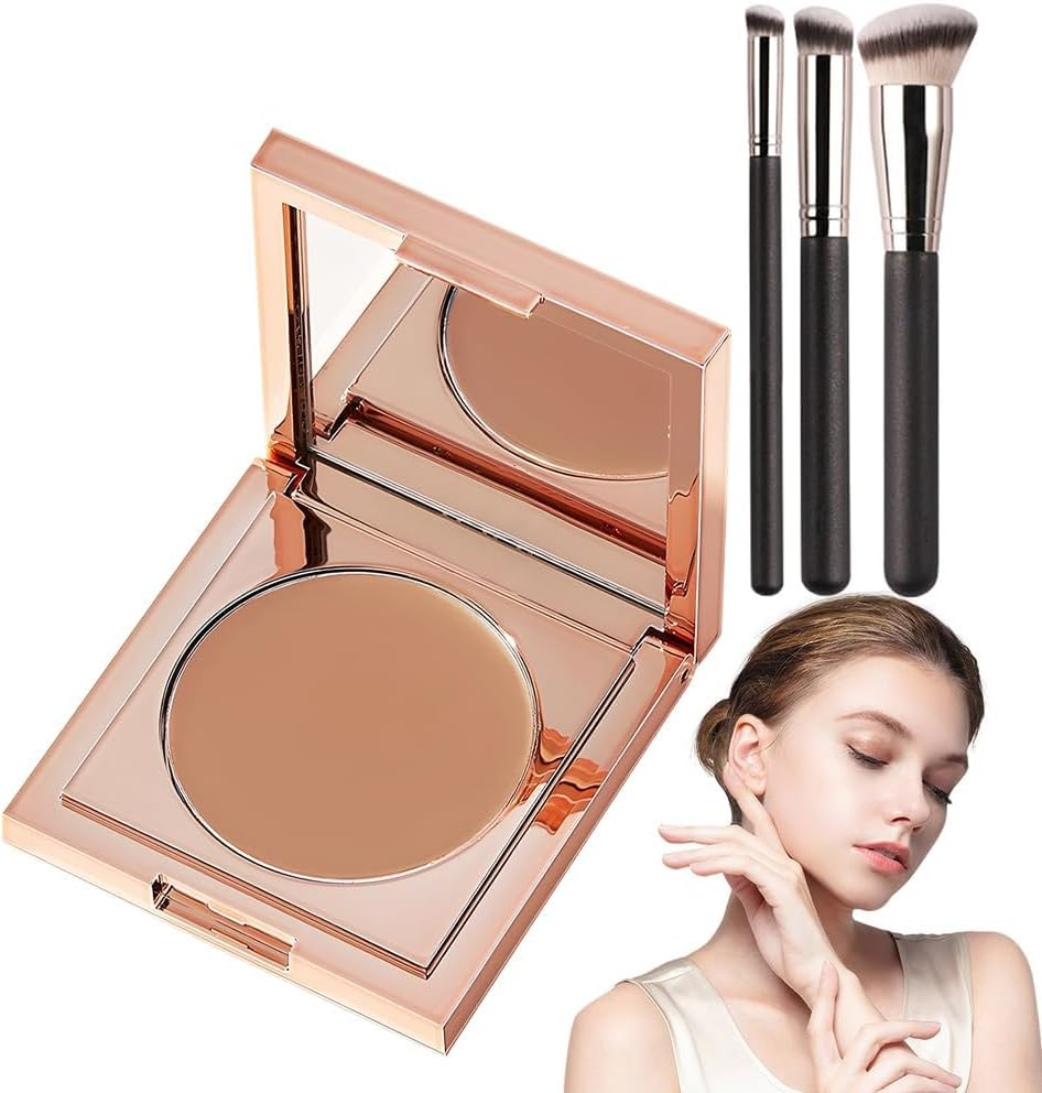 Colored Clay CC Undereye Corrector, under Eye Color Corrector for Dark Circles with Brush,Conceal Hydrating Concealer for Women,Colored Clay CC Undereye Concealer (Light-Medium Peach-2)