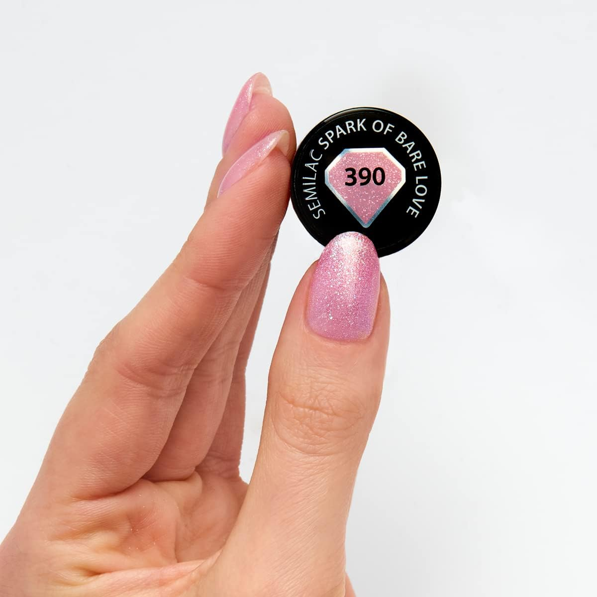 Semilac UV Nail Polish Pink 390 Spark of Bare Love 7 Ml Colour Varnish for Colour-Intensive Fingernails Economical and Durable Nail Polish image number 5