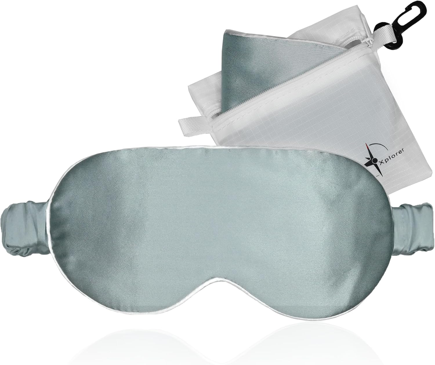 X-Plorer Premium Silk Eye Mask (Travel Edition) | OEKO-TEX Certified, Natural, 99% Darkness, Adjustable Silk-Strap, for Adults and Children | Ideal Silk Sleep Mask and Travel Accessories | OCN