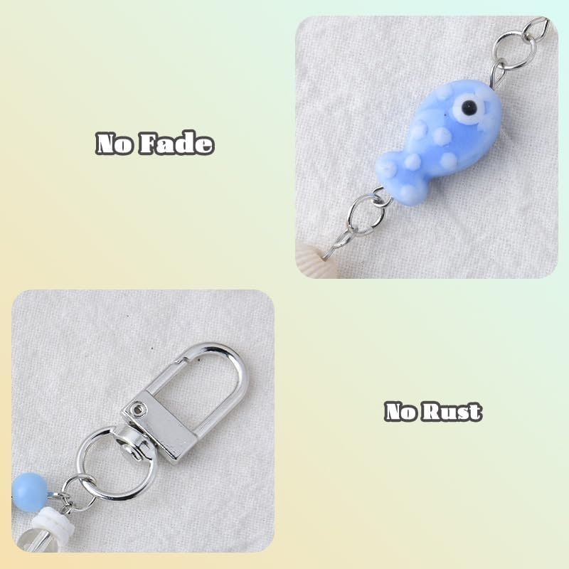 Ocean Keychain for Beach Bag Charms for Backpack Seashell Purse Charms for Wallet Handbags Ocean Theme Keychains for Girls Women Beach Tote Bag Sea Shell Phone Charm Cute Starfish Pearl Camera Charm image number 2