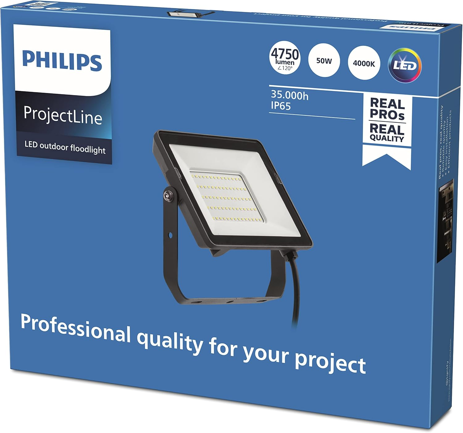 Philips Projectline Floodlight, 50 W, 4000 K, Black image number 1