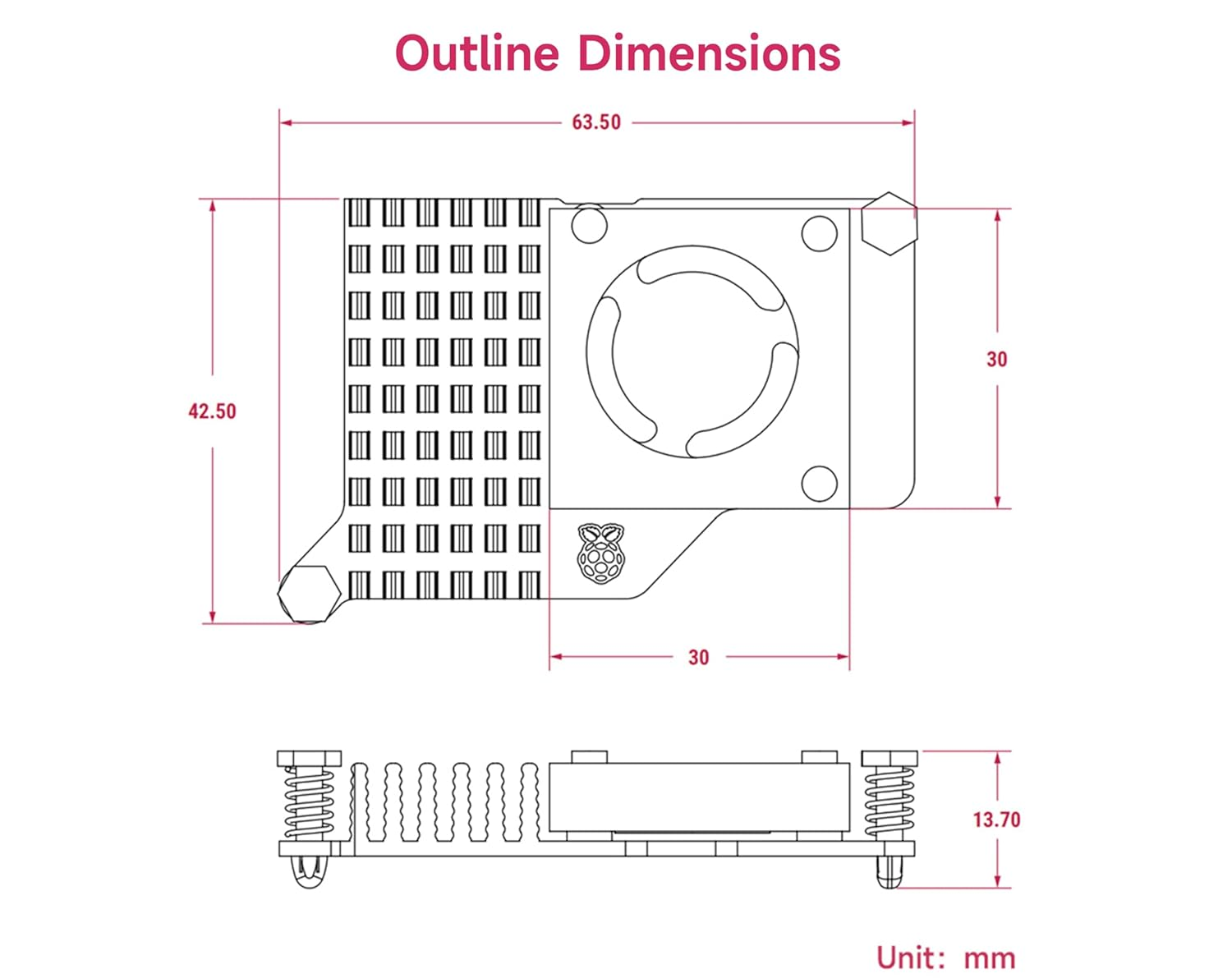 Official Active Cooler for Raspberry Pi 5, Combines an Aluminium Heatsink with a Temperature-Controlled Blower Fan to Accelerate Heat Dissipation image number 5