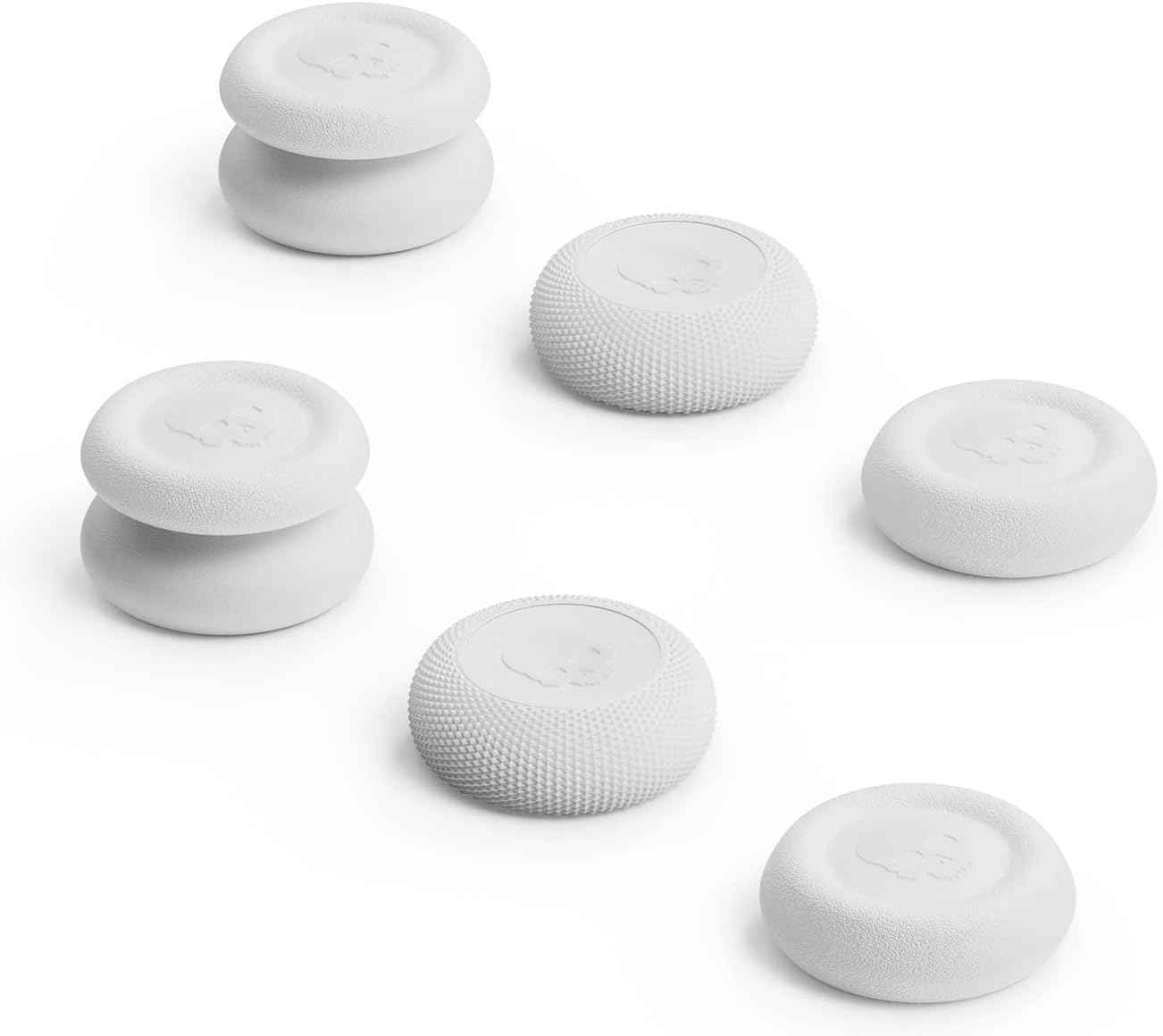 Skull & Co. Skin, CQC and FPS Thumb Grip Set Joystick Cap Analogue Stick Cap for Nintendo Switch Pro Controller & PS5 / PS4 / Slim/Pro Controller - White, 3 Pairs (6 Pieces) image number 4