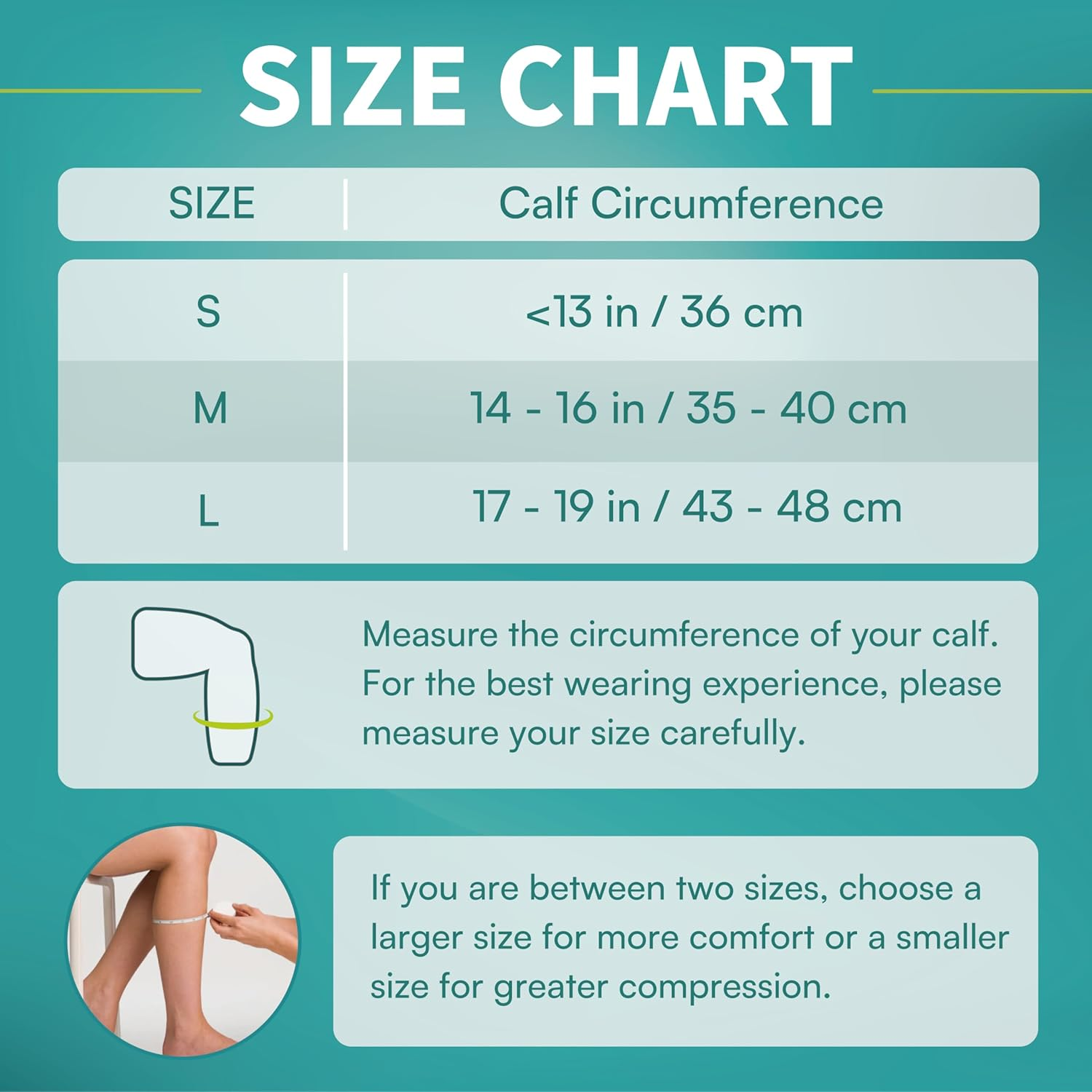 Vital Salveo Compression Calf Sleeves,Lower Leg Support for Shin Splint, Calf Pain, Varicose Veins, Swelling Relief,Sports, Daily Use, Travel,Runing,For Men & Women (1PC) /L image number 3