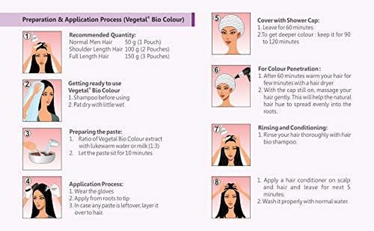 Vegetal Bio Hair Colour - Dark Brown 150G Achieve Natural, Ammonia-Free Hair Color Ppd-Free, 100% Herbal Certified Organic for Men and Women UV Protection and Luster Maintenance Complete Kit image number 1