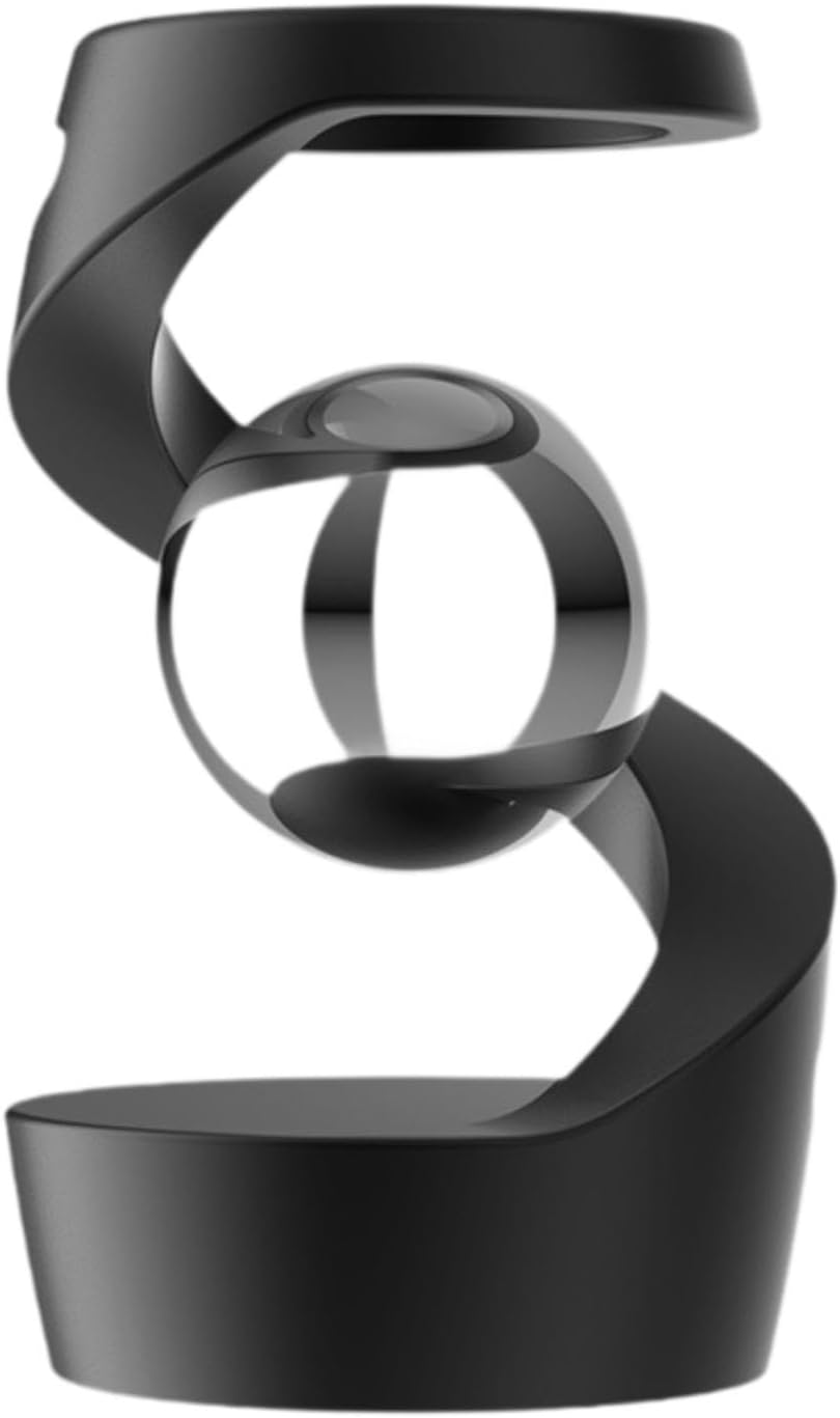 Generic anti Relaxing Toy Keep Focus Levitating Ball Desk Hanging Toy, Black Silver Ball image number 4