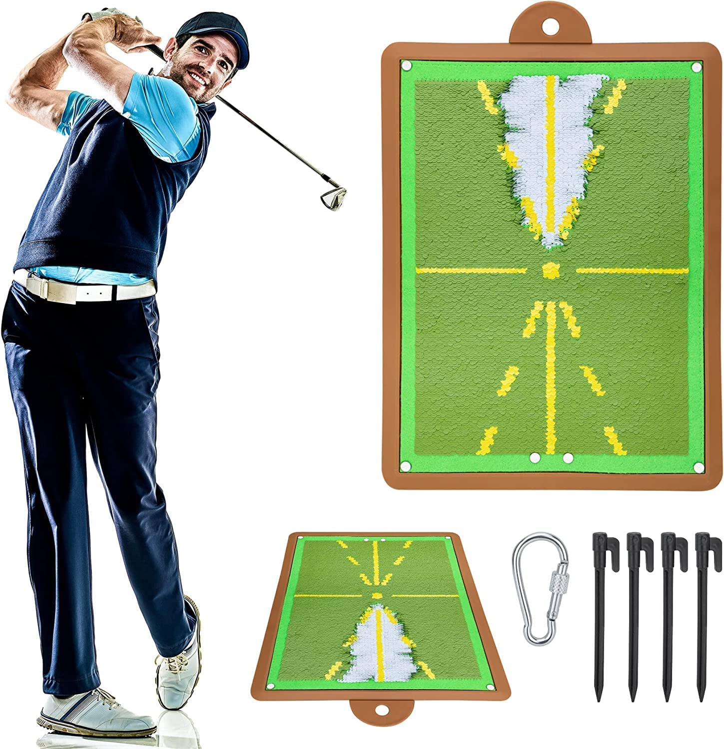 Golf Training Mat for Swing Detection Batting, Premium Golf Impact Mat, Path Feedback Golf Practice Mats, Advanced Golf Hitting Mat for Indoor/Outdoor, Golf Training Aid Equipment image number 6