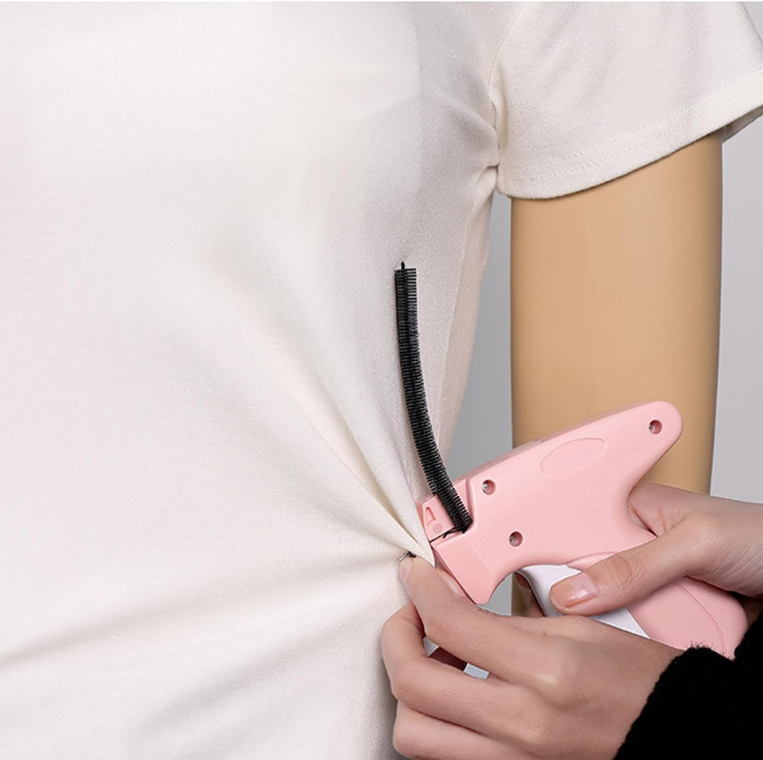 Stitch Gun for Clothes, 5 Needle Handheld Stitch Gun Quick Clothing Fixer Tagging Gun Hand Sewing Machine with 1000 Black Fasteners and 1000 White Fasteners for Sewing Hemming Quilting (Pink) image number 5