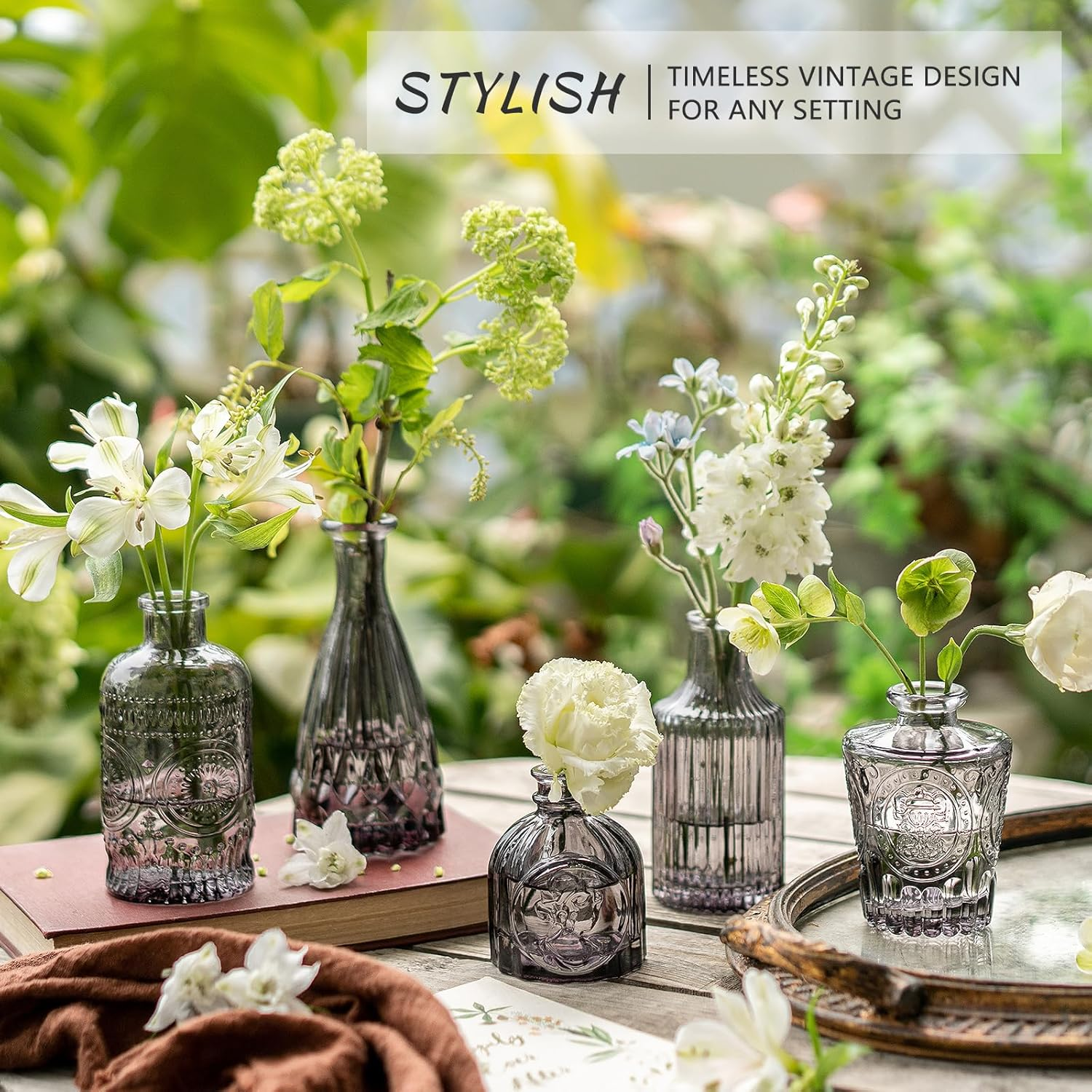 SUPMIND Bud Vase Set of 12, Black Bud Vases in Bulk, Small Flower Vases for Centerpieces, Mini Vintage Vase for Rustic Wedding, Home,Table Decoration image number 4