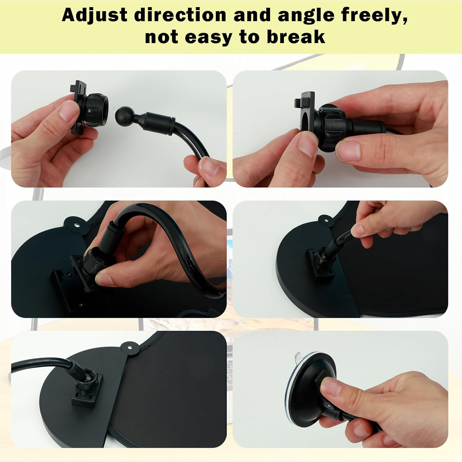 Office Cubicle and Desk Shade, Laptop Sun Shade for Working Outside, Adjustable Bendable Office Desk Shade and Cubicle Shade, Anti-Glare Laptop Visor with Suction Cup for Laptop Computers Car image number 2