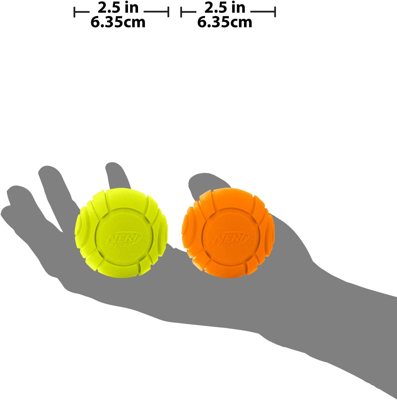 Nerf Dog 2.5In Solid Foam Sonic Ball 2 Pack - Green & Orange image number 1