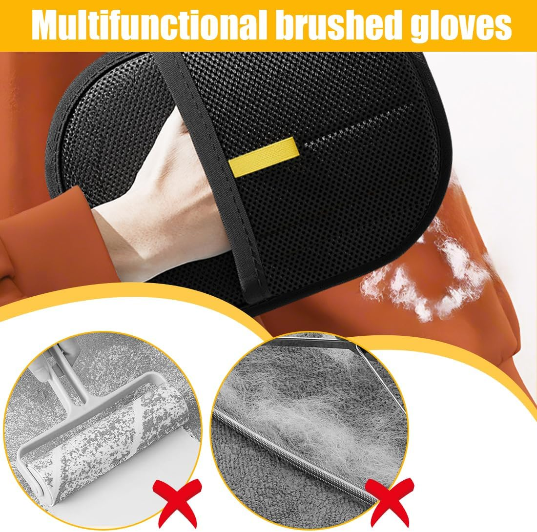 Pack of 2 Pet Grooming Gloves, Reusable Grooming Gloves for Cats and Dogs, Breathable Pet Hair Remover with Anti-Static Function image number 4