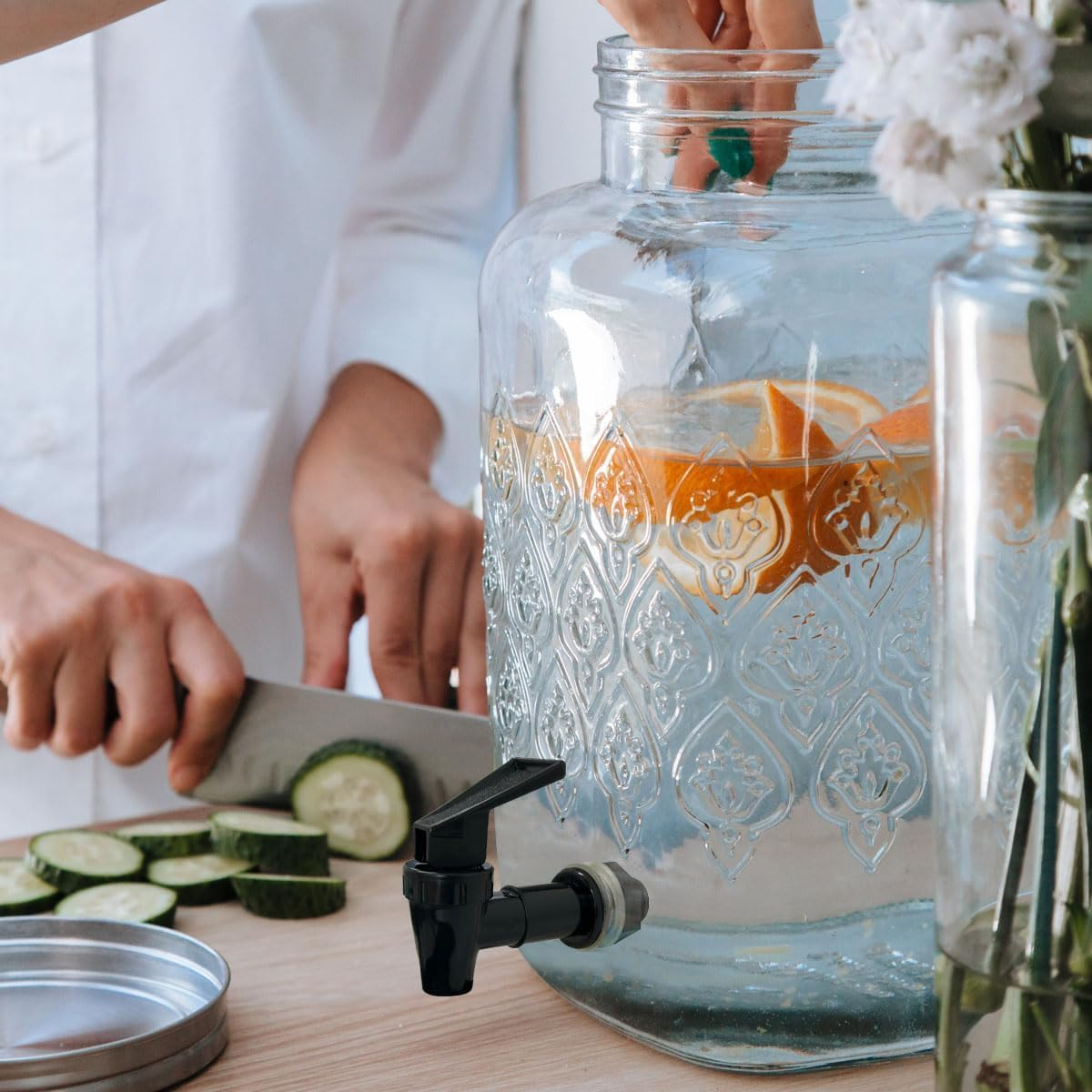 10 Sets Replacement Cooler Faucet, Reusable Nozzle for Beverage Lever Pour Water Dispenser, Bpa-Free Plastic image number 5