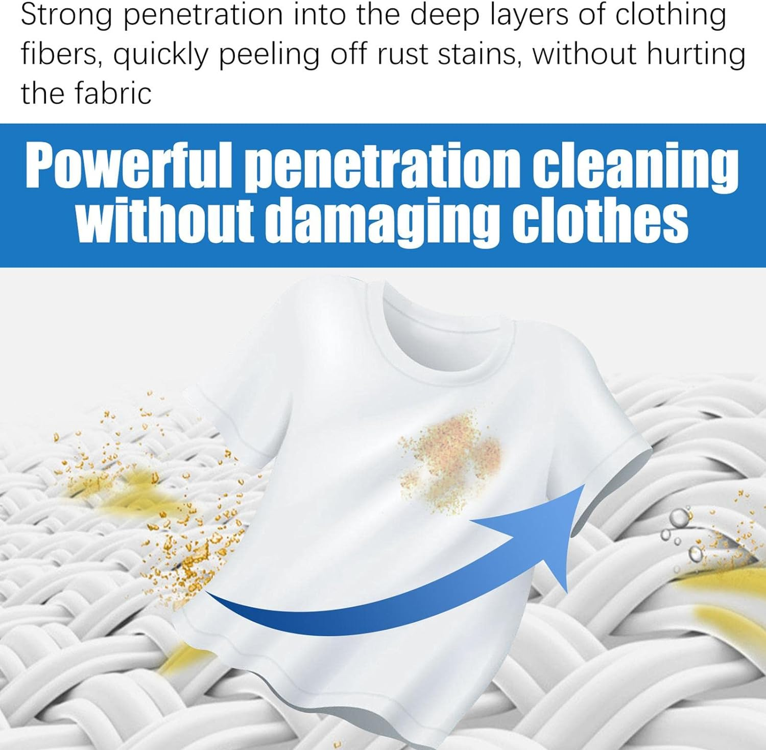 Fabric Stain Rust Remover - Strong Clothes Rust Yellow Remover,Clothes Macular Agent, Quick & Easy Dirt Spot Removal, Multi-Purpose Stain Agent 30/50/100Ml Dobooo image number 1