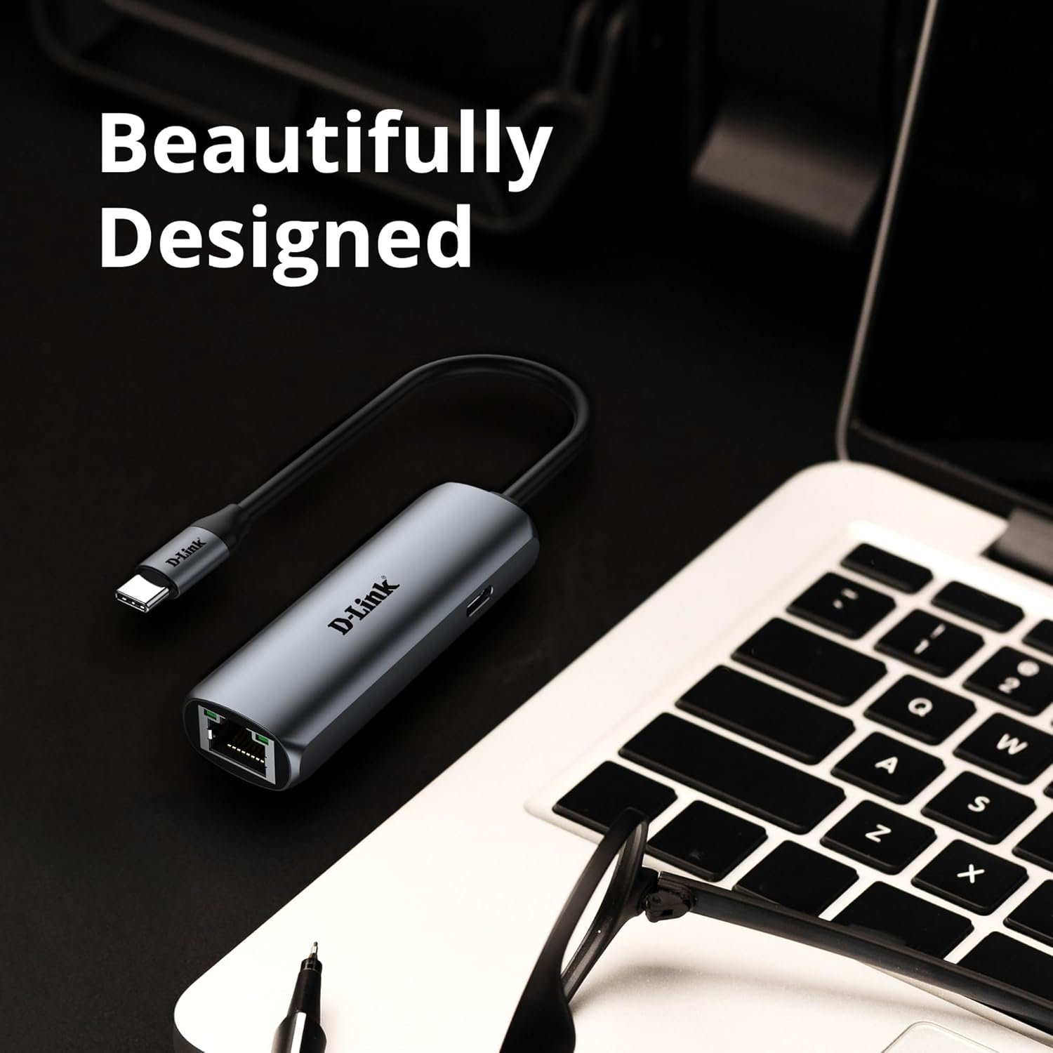 D-Link DUB-E135 USB-C to Gigabit Ethernet Adapter &ndash; Thunderbolt 3/4 Compatible &ndash; 1Gbps Network Port &ndash; Plug & Play &ndash; 100W PD Charging &ndash; Compatible with Mac, Windows, Ipad, Android image number 1