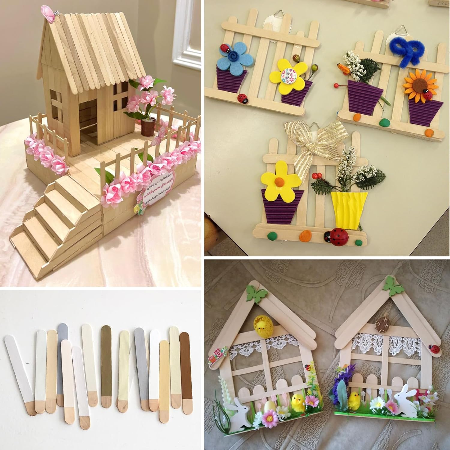 8&rdquo;100Pcs KTOJOY Jumbo Wooden Craft Sticks Wooden Popsicle Craft Sticks Stick Treat Sticks Ice Pop Sticks for DIY Crafts，Home Art Projects, Classroom Art Supplies image number 2