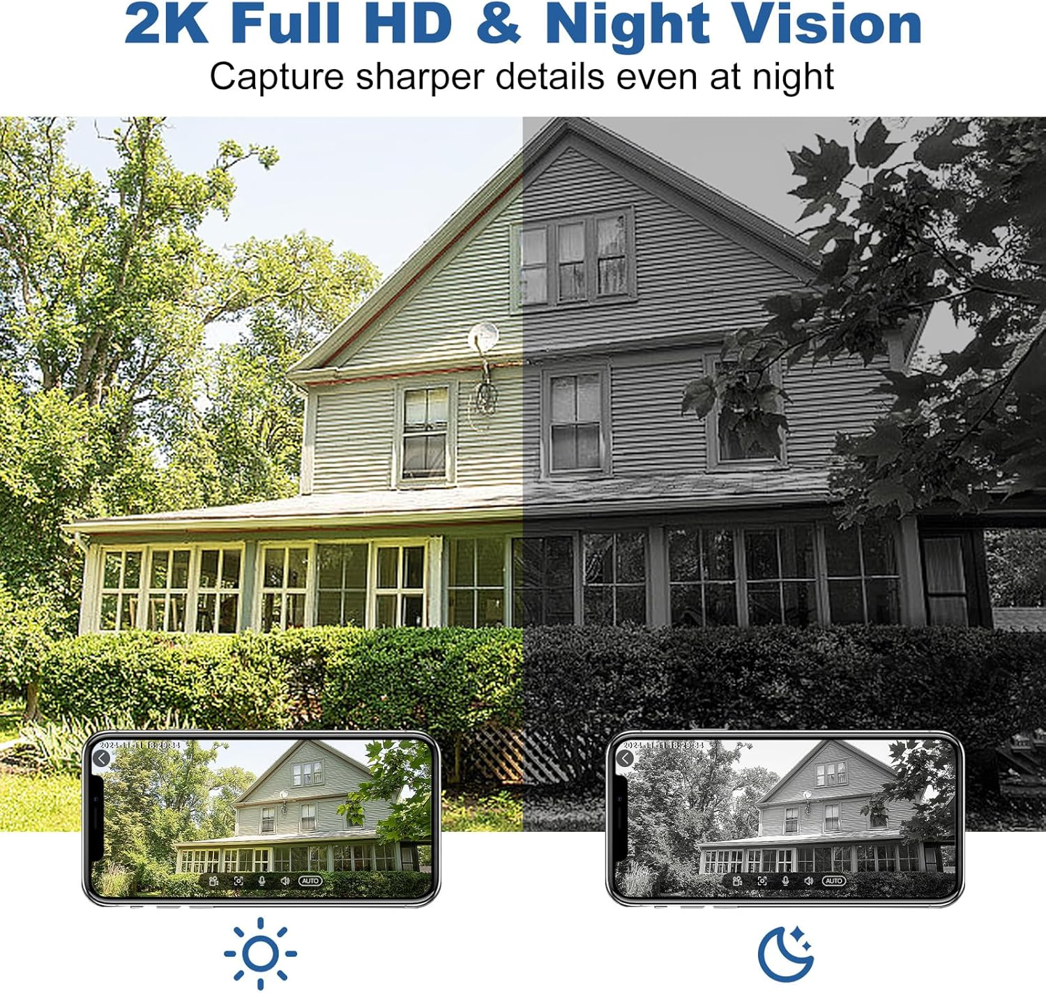 Oolong 2K Video Doorbell Camera Wireless Door Bell Battery Powered with 2.4GHZ Wifi,Ai&Pir Motion Detection,Two-Way Audio,Ip65 Waterproof,Night Vision,Surveillance,Cloud Storage,Free Give 64GB SD Card