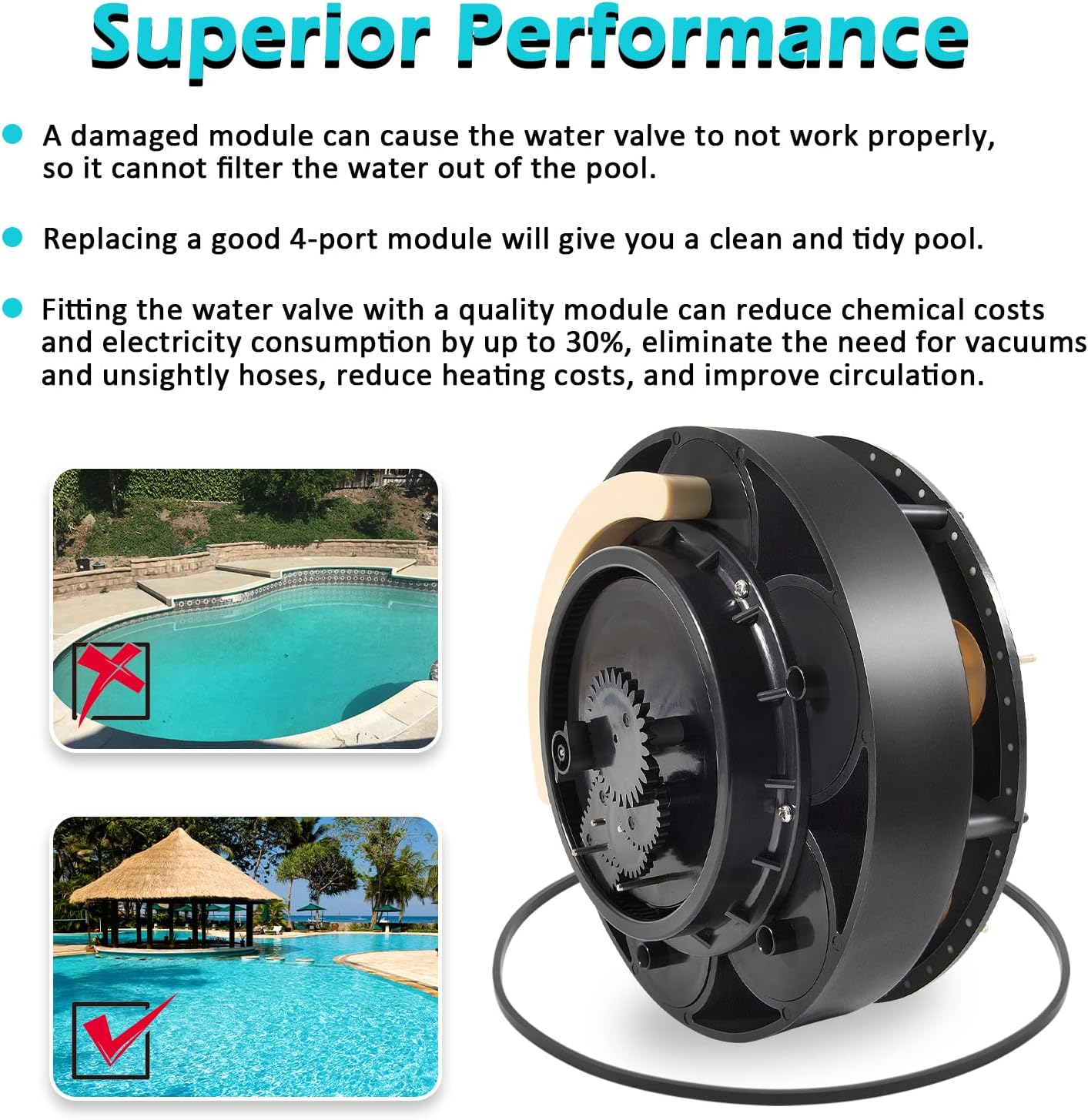 4 Port Gear Module for Paramount In-Floor Cleaning System Water Valve, Replace 004-302-4406-00 image number 3