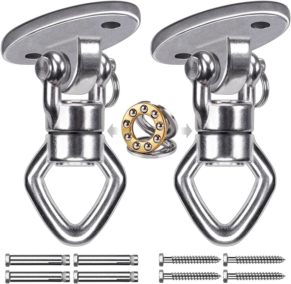 Benelabel Swing Hanger with 2 Bearing, 800 LB Capacity, Safest Rotational Device Hanging Accessory for Aerial Silks Dance, Web Tree Swing Set, Yoga Swing Sets