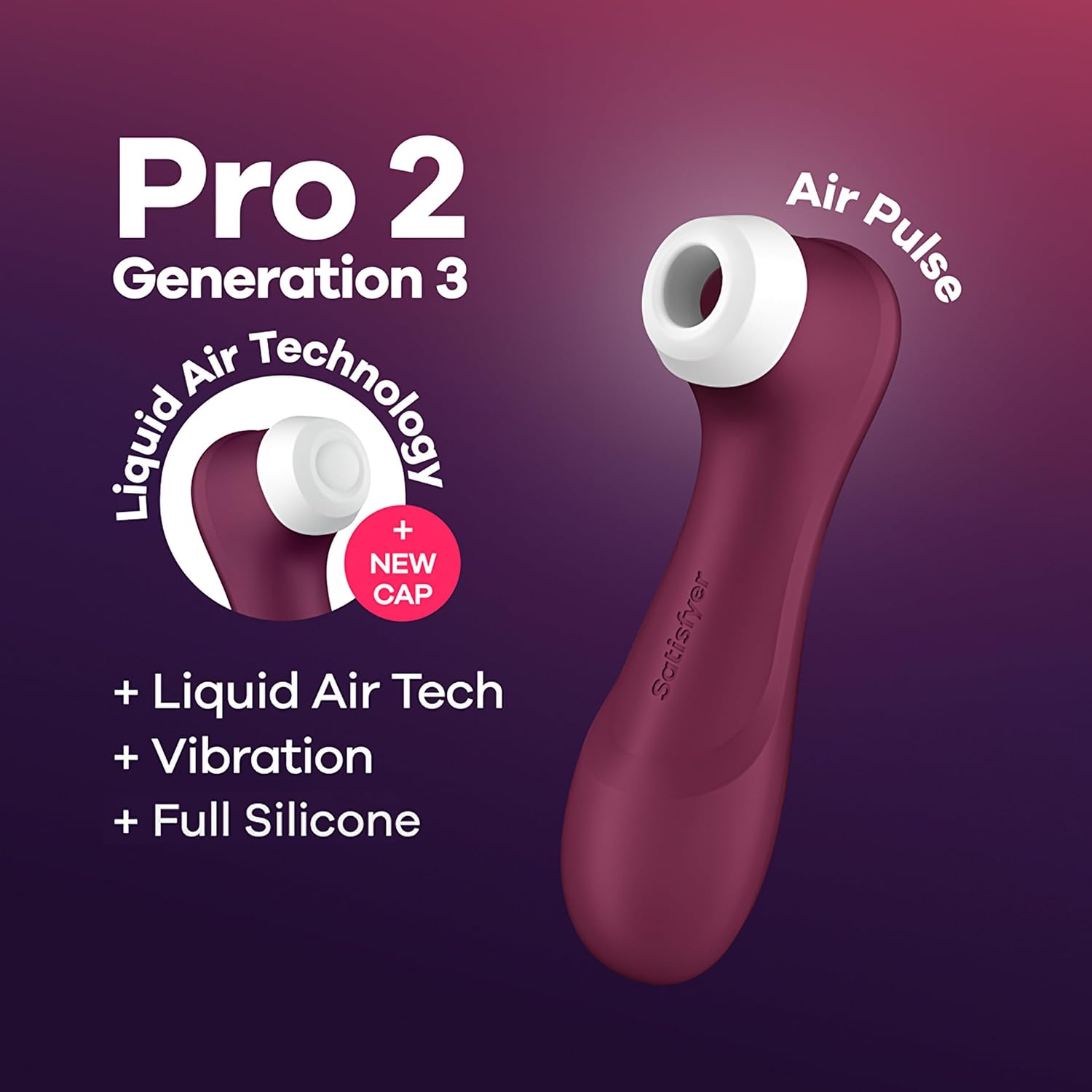 Satisfyer Pro 2 Generation 3 with Liquid Air - Wine Red image number 6
