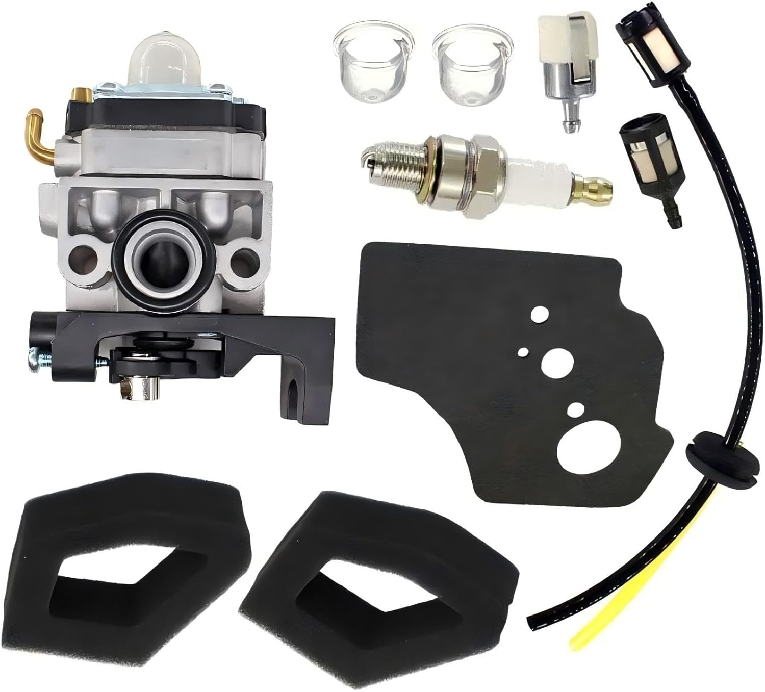 GX25 GX35 FG110 Carburettor Replacement Kit for Mantis Tiller for Honda Engines FG100 FG110 Carburetor Tiller Parts Gas Trimmer 4 Cycle GX25N HHT35 HHT35S HHT25S GX35NT Replace OE# 16100-Z0Z-034