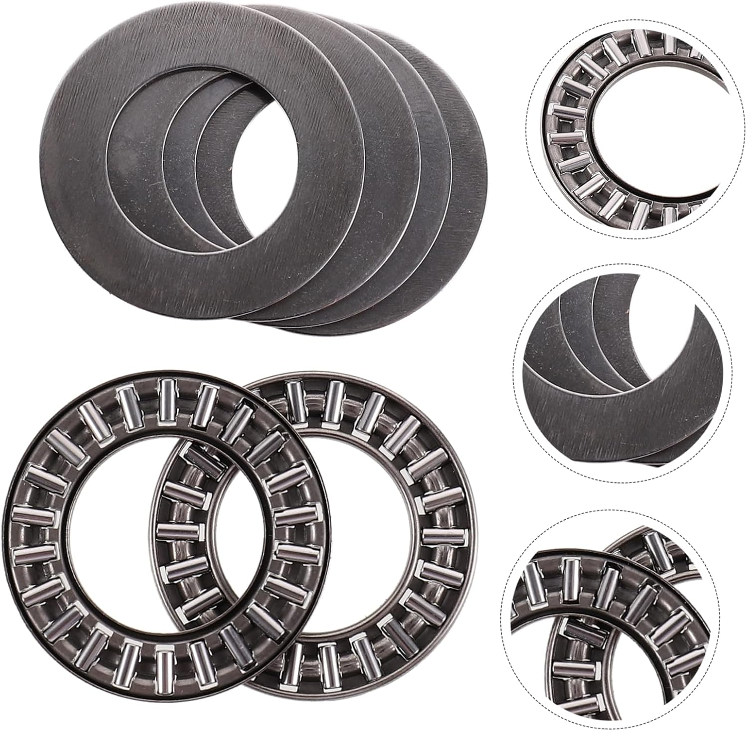 Mobestech 2Sets High Load Opening Thrust Needle Roller Bearings Axial Flat Replacement Parts image number 2