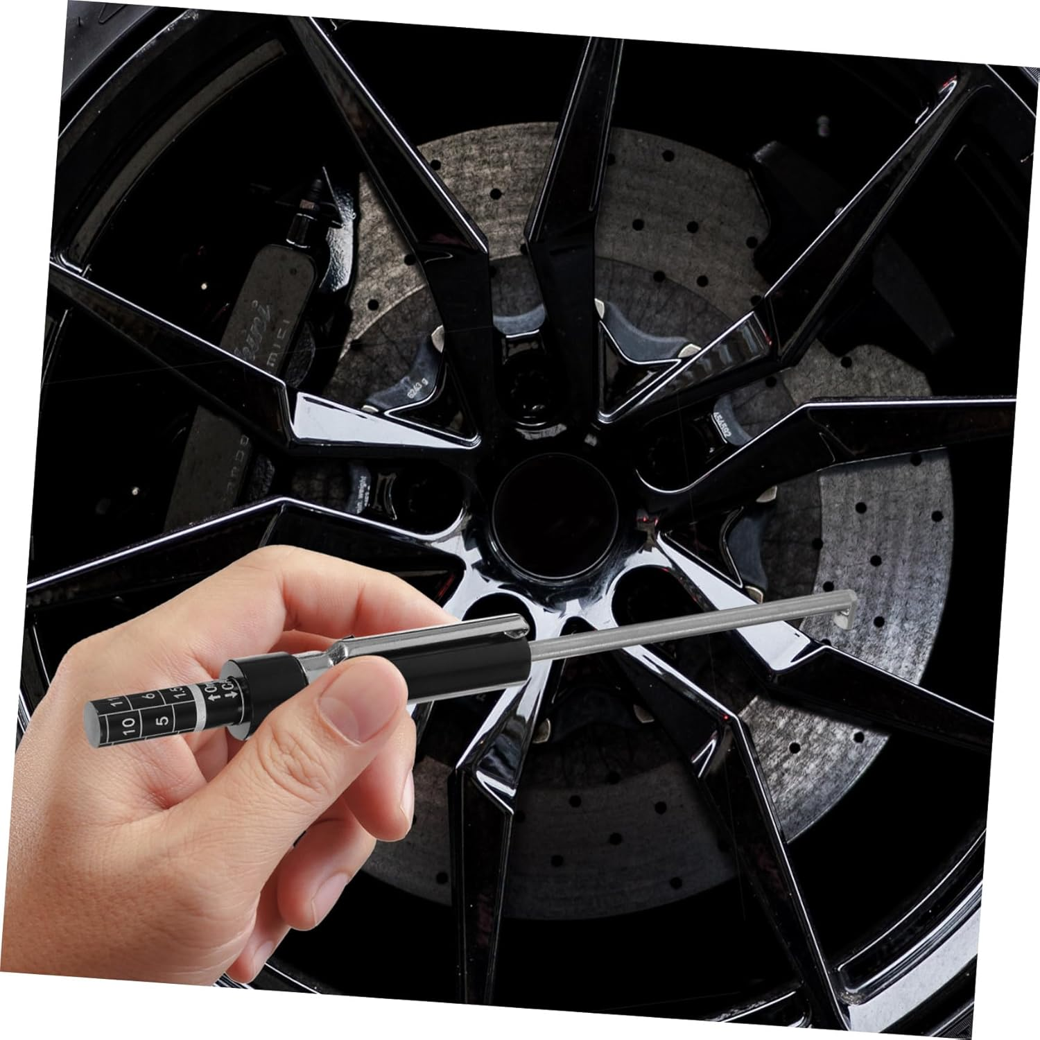 Beatifufu Brake Pad Thickness Gauge Tire Tread Depth Ruler Car Depth Gauge Practical Measuring Tool Plastic Iron Easy Read image number 6