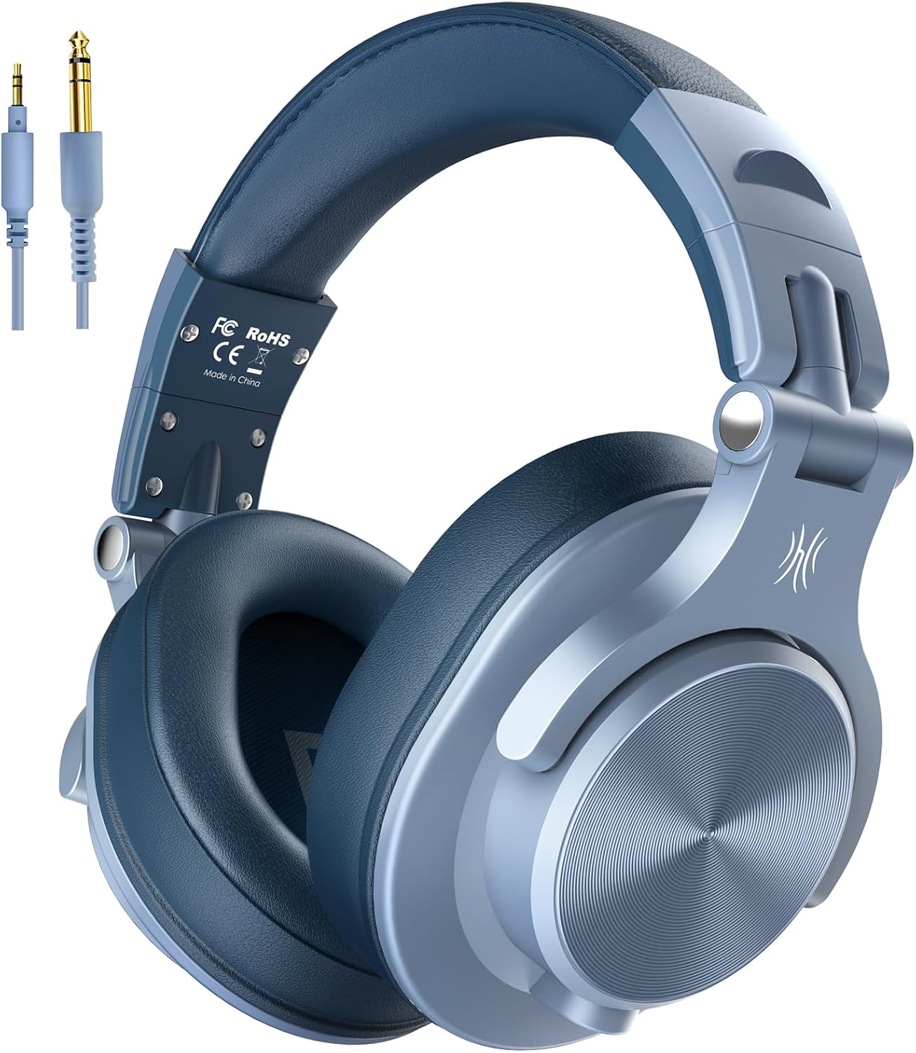 Oneodio A71 Hi-Res Studio Recording Headphones - Wired over Ear Headphones with Shareport, Monitoring Mixing Foldable Headset with Stereo Sound, 3.5/6.35MM Jack for PC Computer DJ Guitar-Sky Blue
