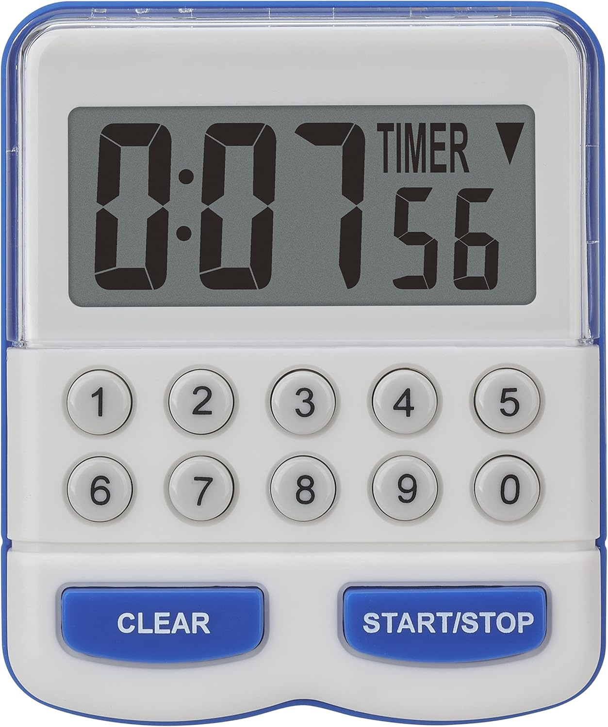 TFA Dostmann Electronic Timer and Stopwatch, 38.2010, Digital Timer, Kitchen Timer, White/Blue, L 64 X W 25 (40) X H 76 Mm image number 1